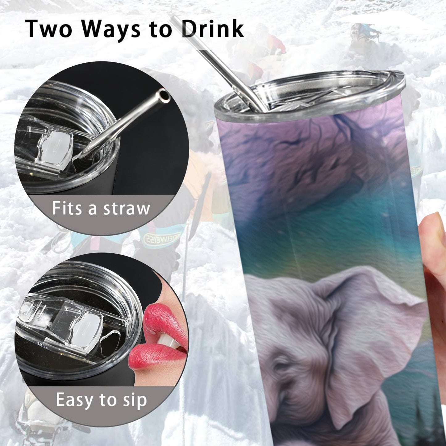 ALIM4U- A4 Drinking Cup 20 oz 20oz Tall Skinny Tumbler with Lid and Straw