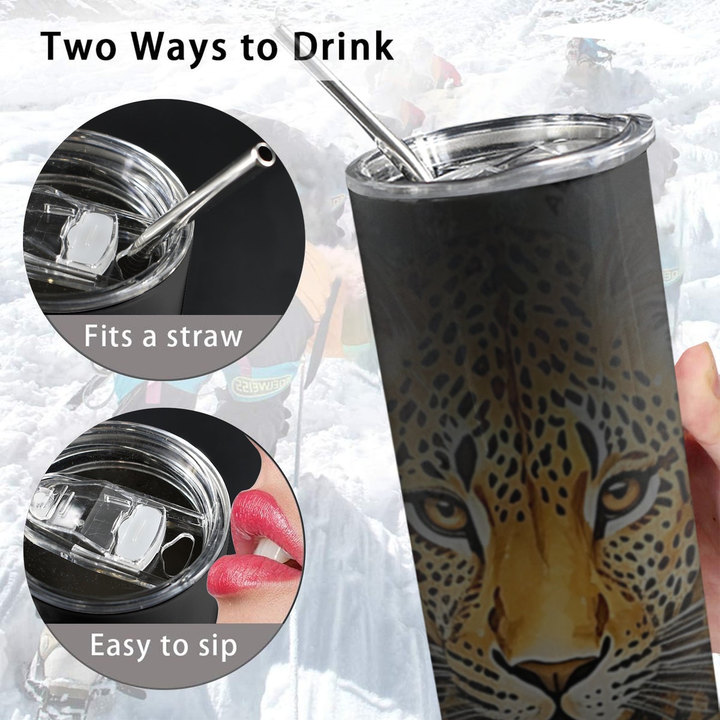 ALIM4U- A18 Drinking Cup 20oz Tall Skinny Tumbler with Lid and Straw