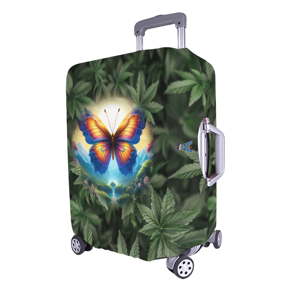 ALIM4U- Butterfly and Cannabis Luggage Cover (Large Size) (26"-28")