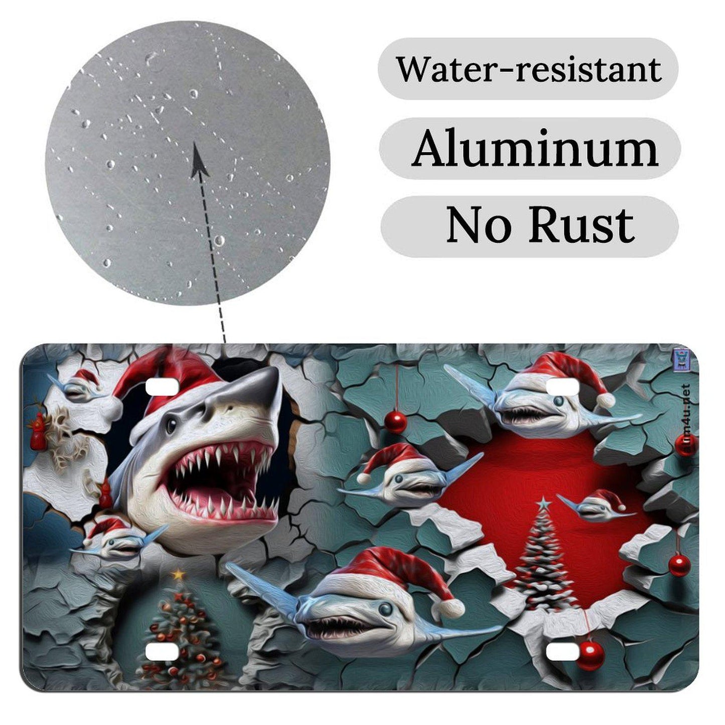 ALIM4U Christmas Car License Plate-11.8”x5.9”