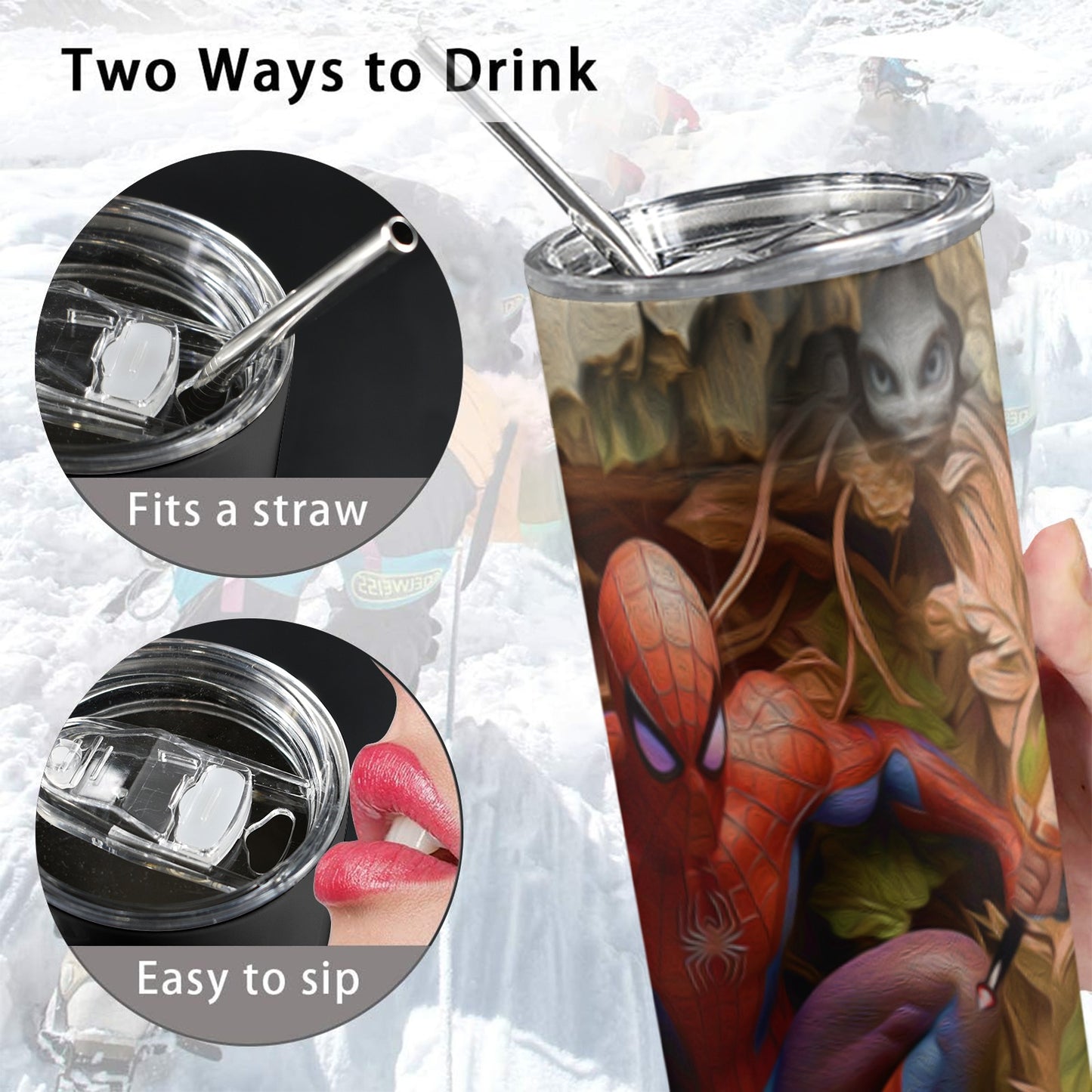 ALIM4U- A816 Drinking Cup 20 oz 20oz Tall Skinny Tumbler with Lid and Straw