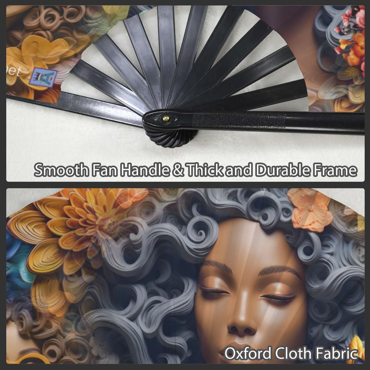 Folding Clack Fan 40 multi colored floral butterflies
