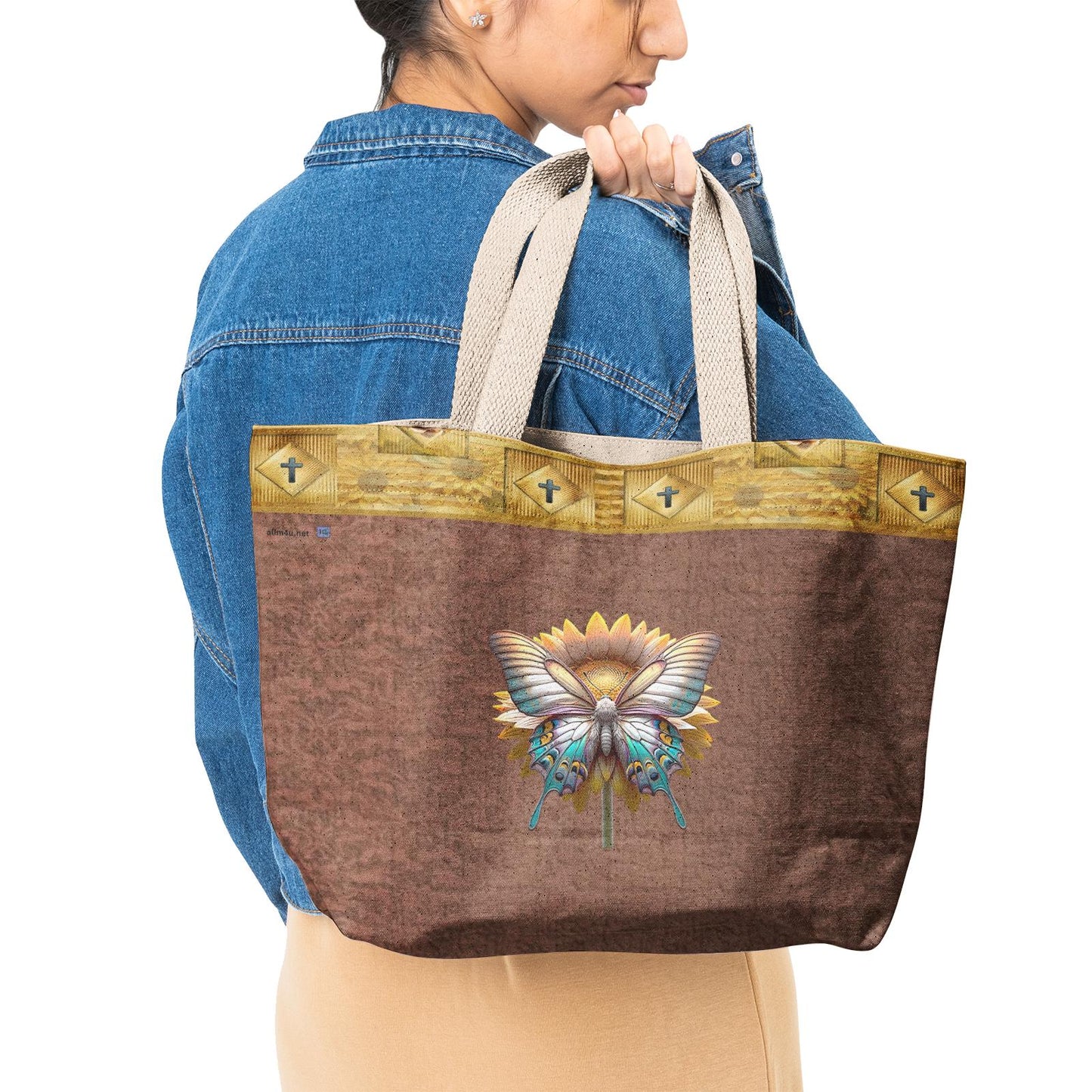 ALIM4U "Highly Favored" Heavy Duty and Strong Natural Canvas Tote Bags