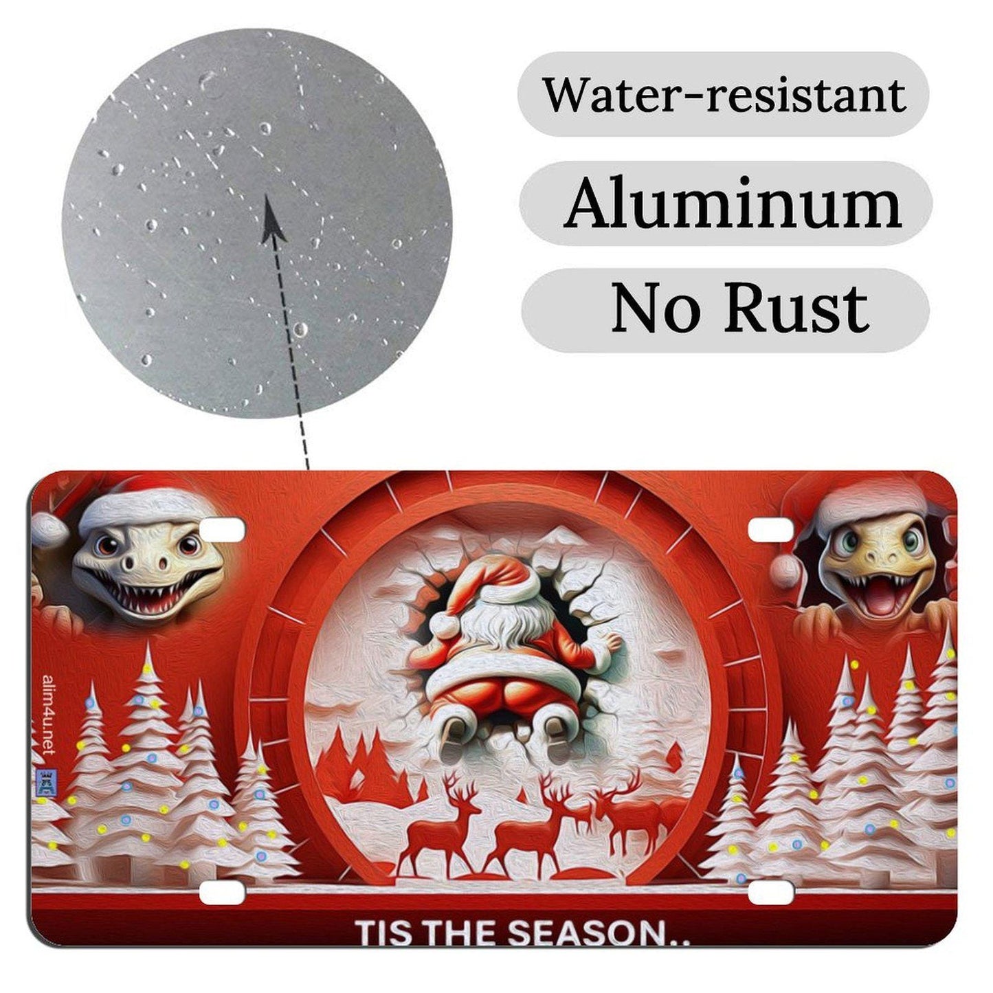 ALIM4U Christmas Car License Plate-11.8”x5.9”