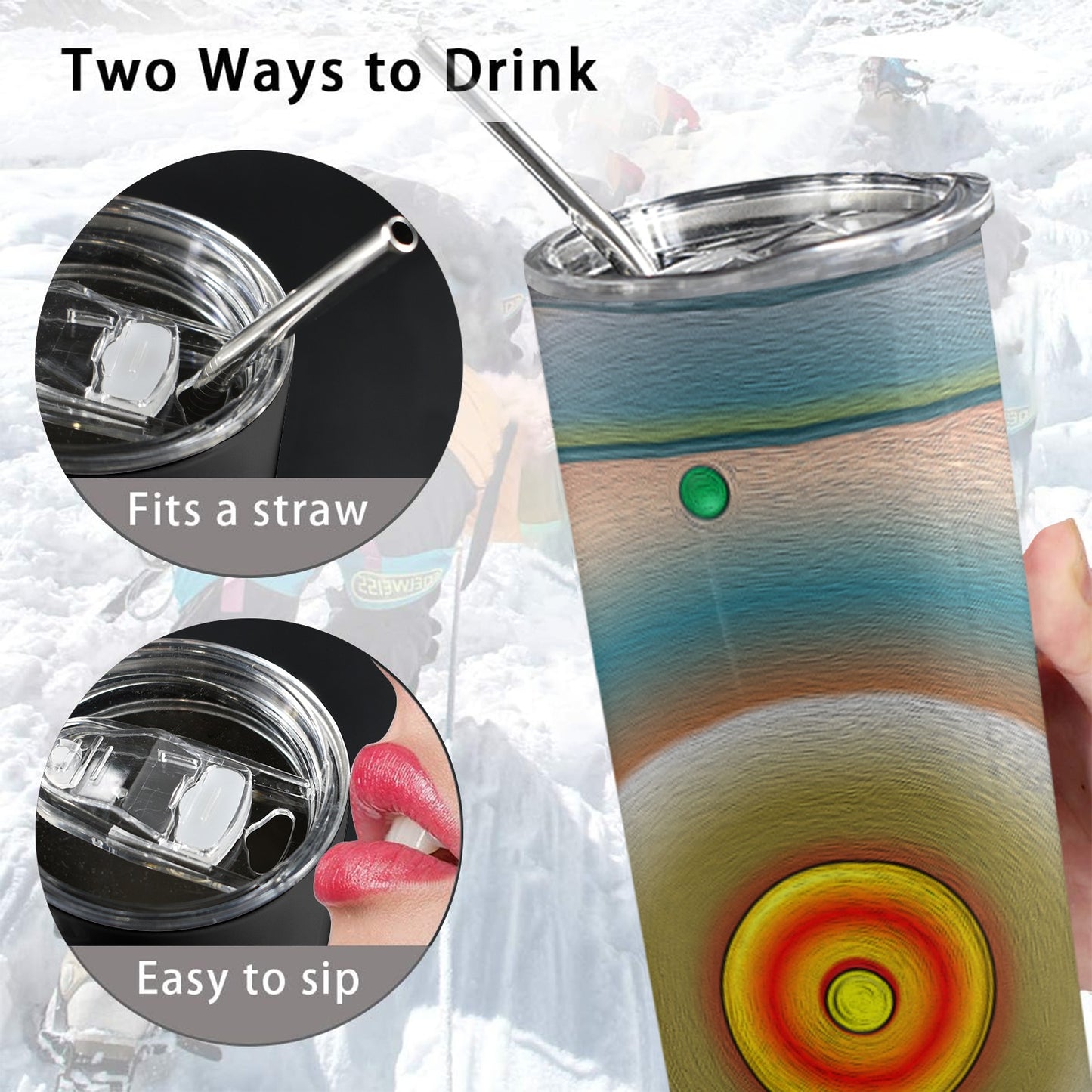 ALIM4U- A312 Drinking Cup 20oz 20oz Tall Skinny Tumbler with Lid and Straw
