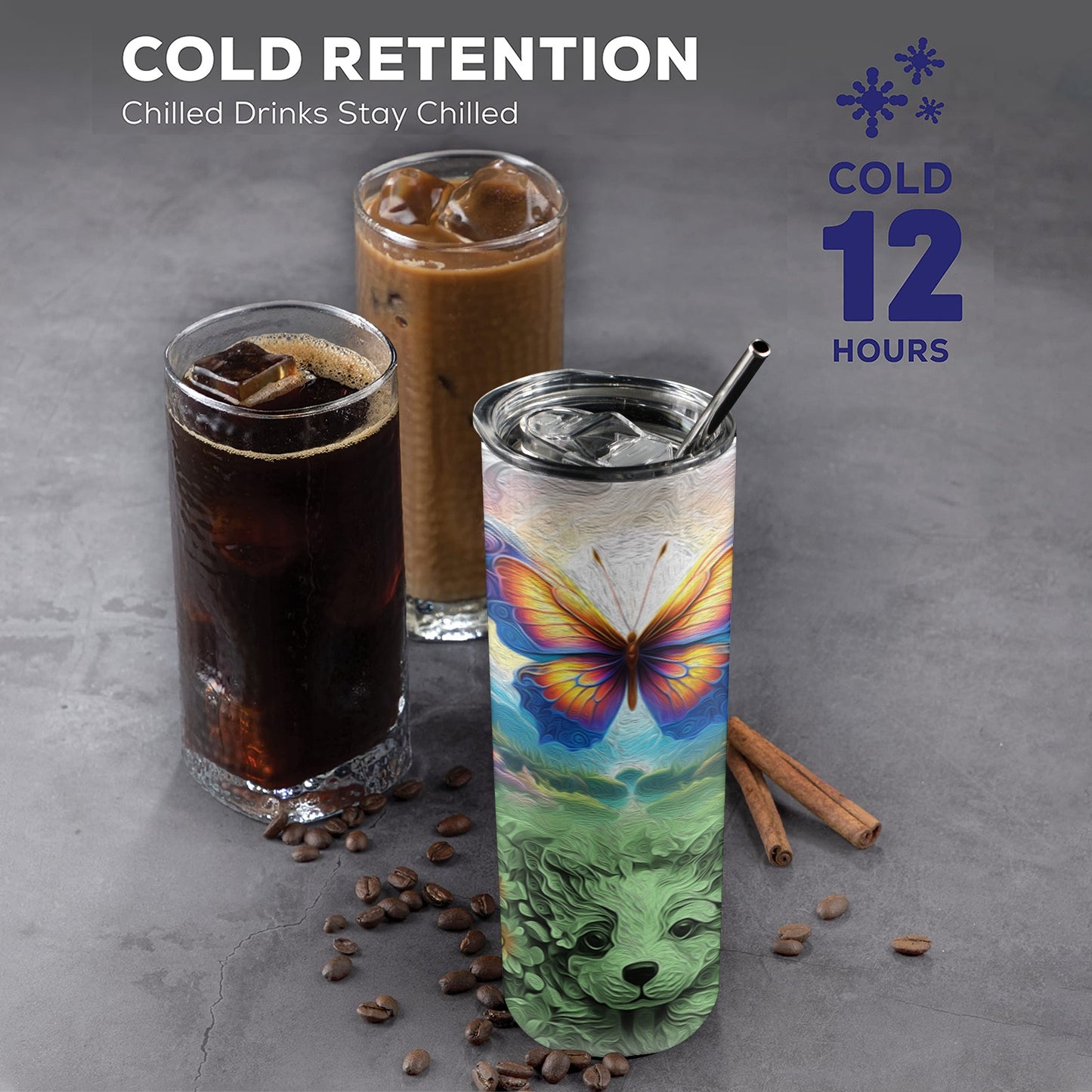 ALIM4U- A11 Drinking Cup 20 oz 20oz Tall Skinny Tumbler with Lid and Straw