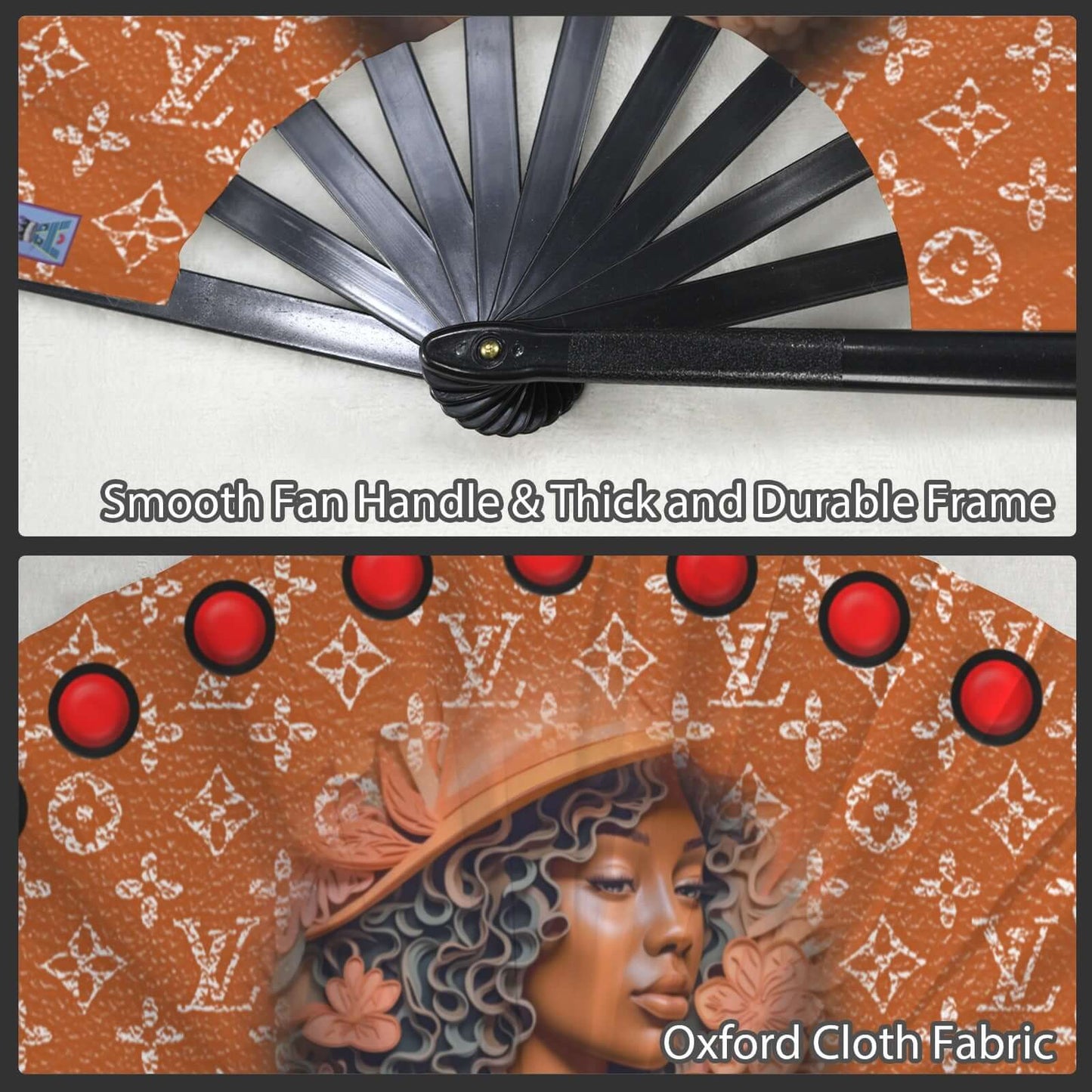 Clack Fan 0005 Floral Butterflies Black Women Faces