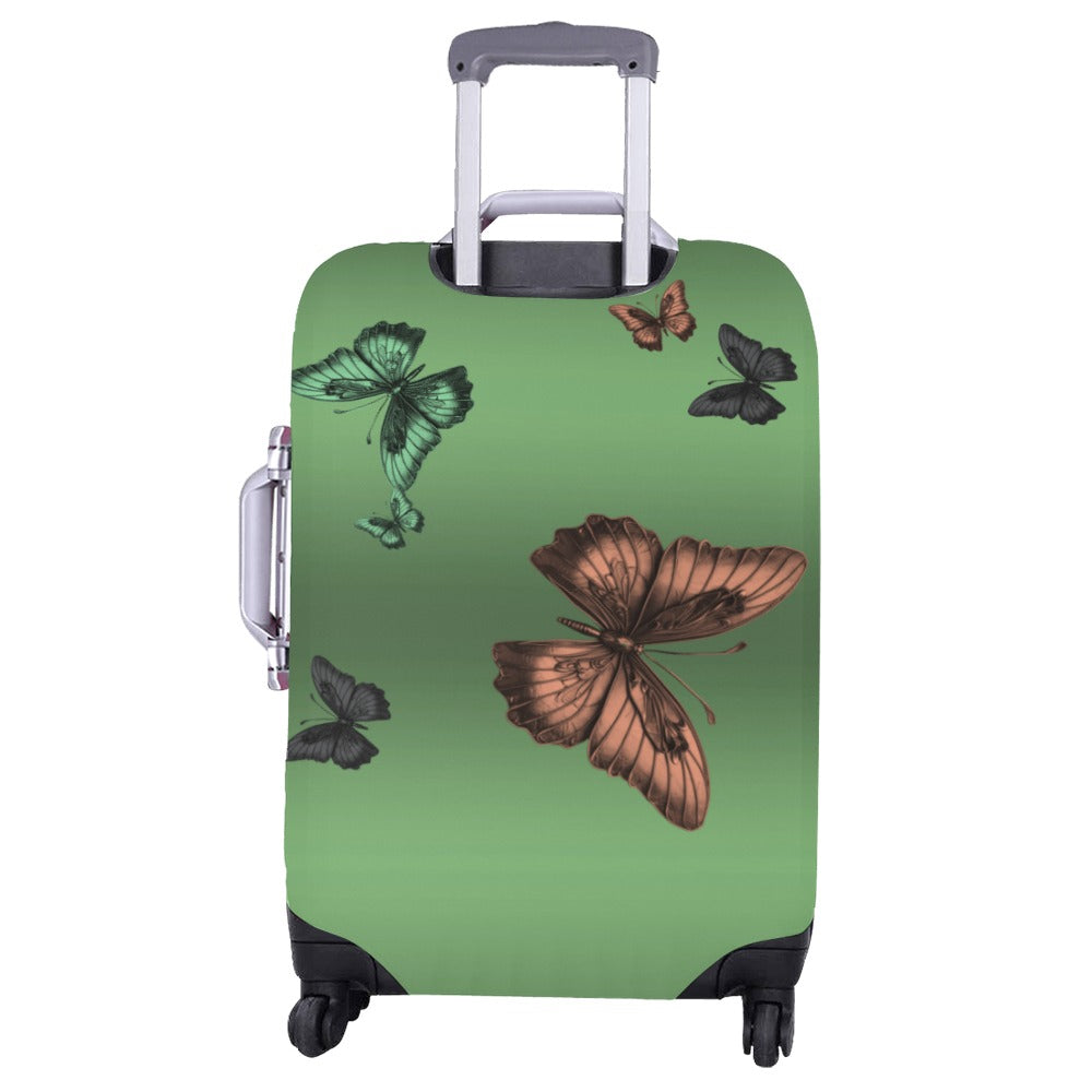 ALIM4U- Butterflies with Green Background Luggage Cover (Large Size) (26"-28")