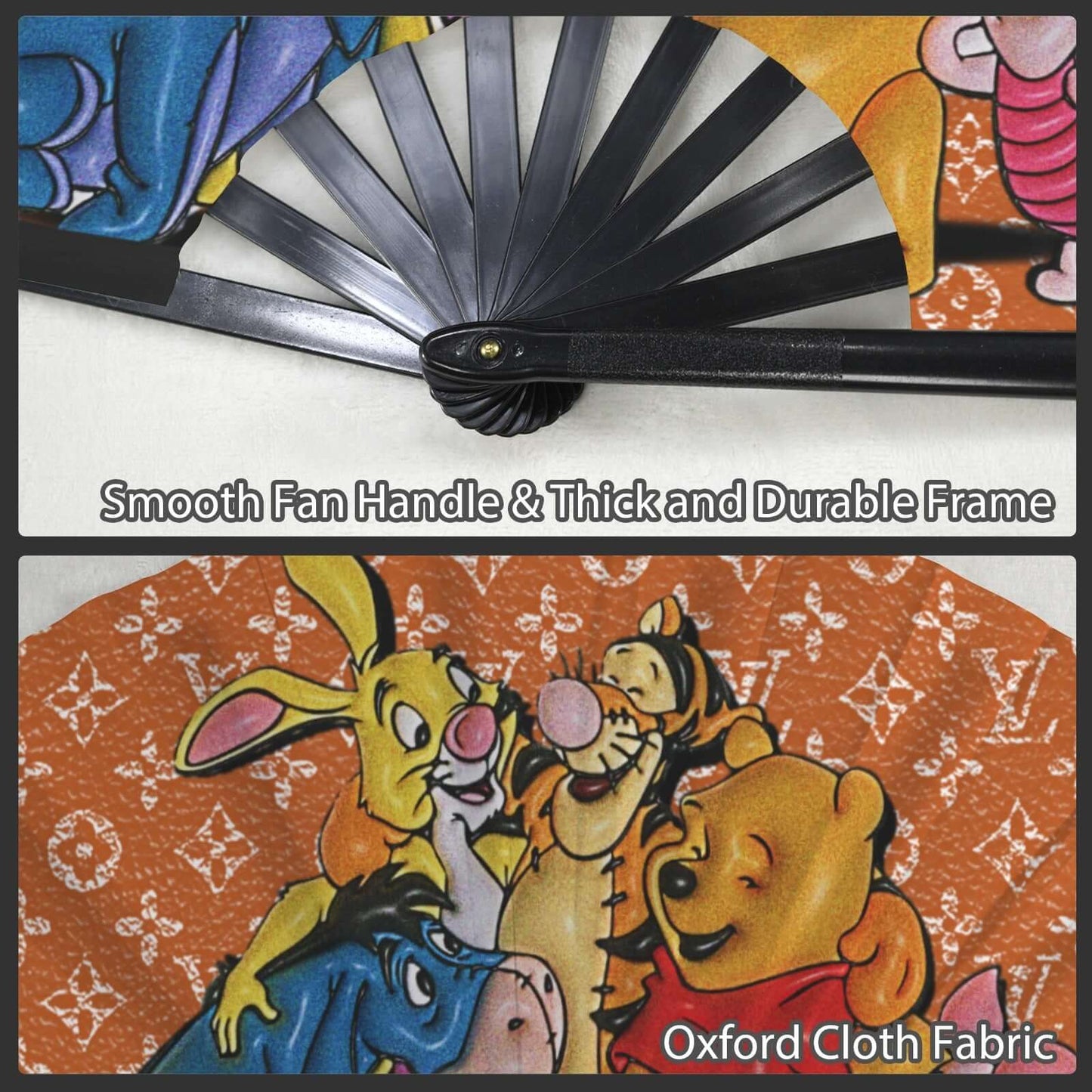 Folding Clack Fan 87 multi colored floral butterflies Folding fan with cartoon characters on a patterned background
