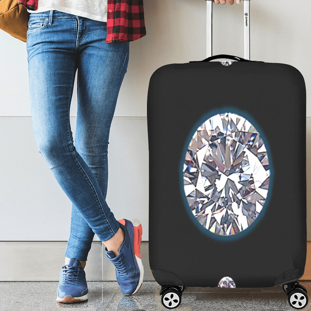 ALIM4U- Large White Diamond Luggage Cover (Large Size) (26"-28")