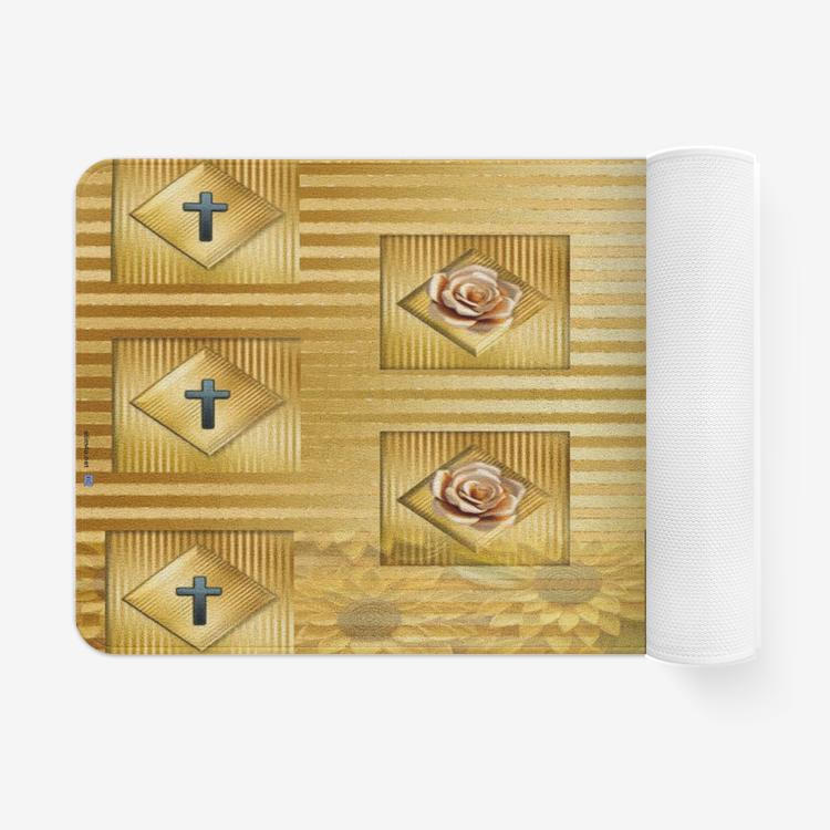 ALIM4U "Golden Cross" Microfiber Chevron Non-Slip Soft Kitchen Mat Bath Rug Doormat