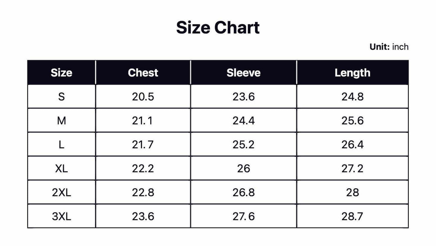 ALIM4U Lines Men's Sweatshirts multi colored stripes gray Size chart for clothing measurements in inches