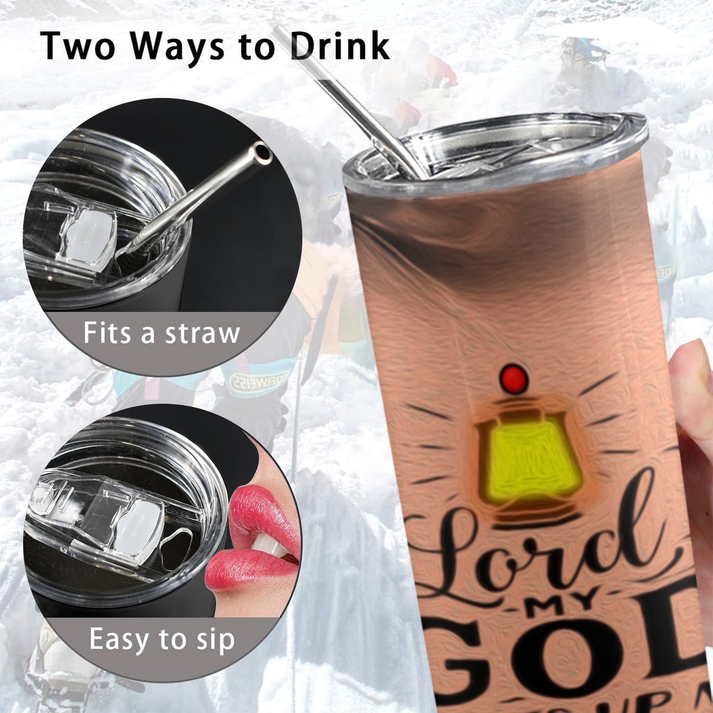 ALIM4U- A8 Drinking Cup 20 oz 20oz Tall Skinny Tumbler with Lid and Straw