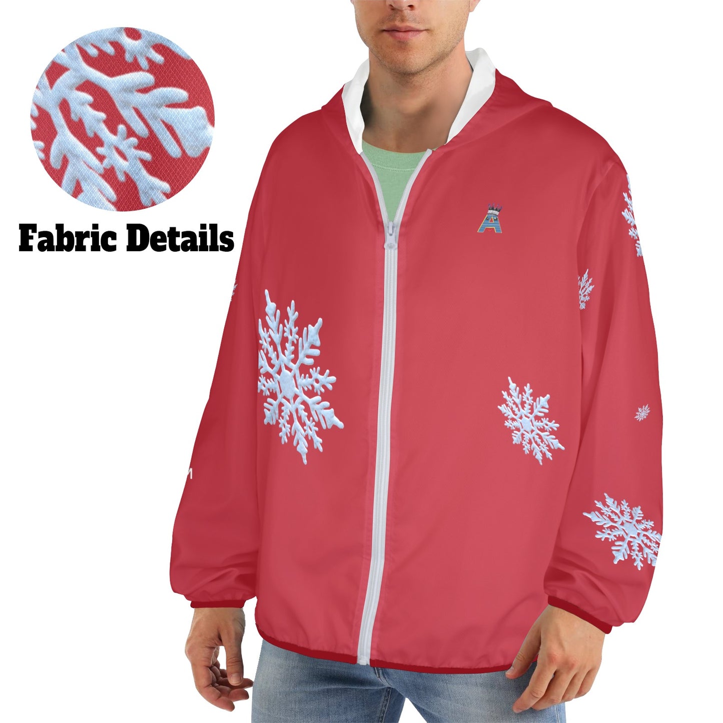 ALIM4U- (Back Image) Snowman Scene Men's Sun Protection Hoodie(Model H62)
