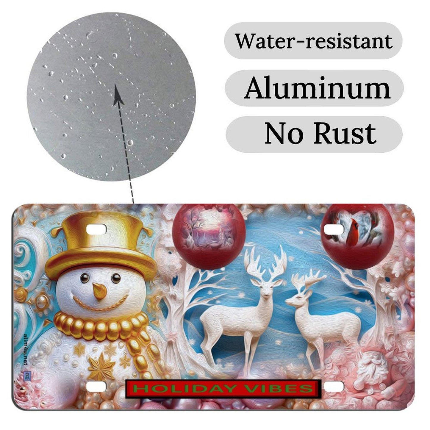 ALIM4U Christmas Car License Plate-11.8”x5.9”