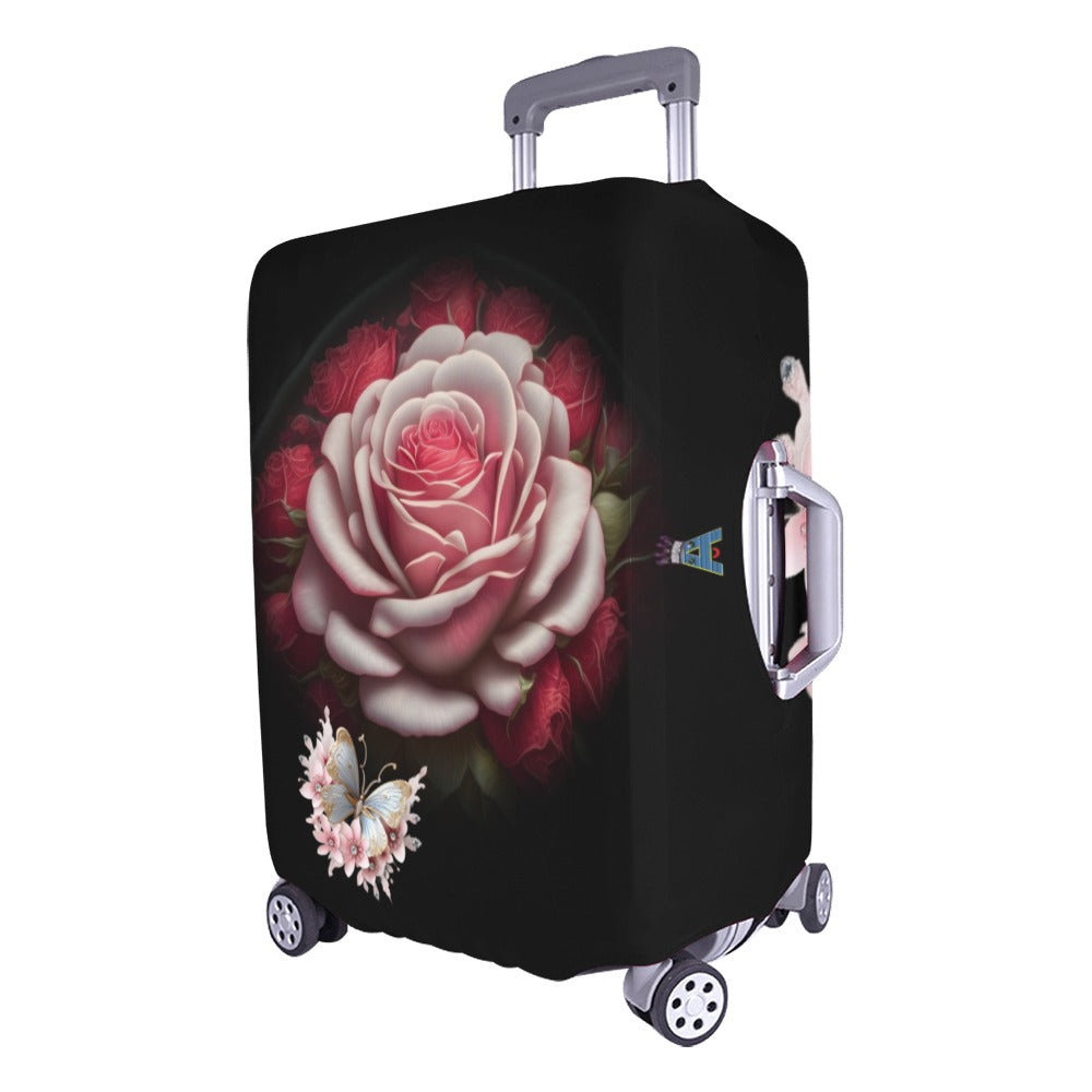 ALIM4U- Large Pink Rose Luggage Cover (Large Size) (26"-28")