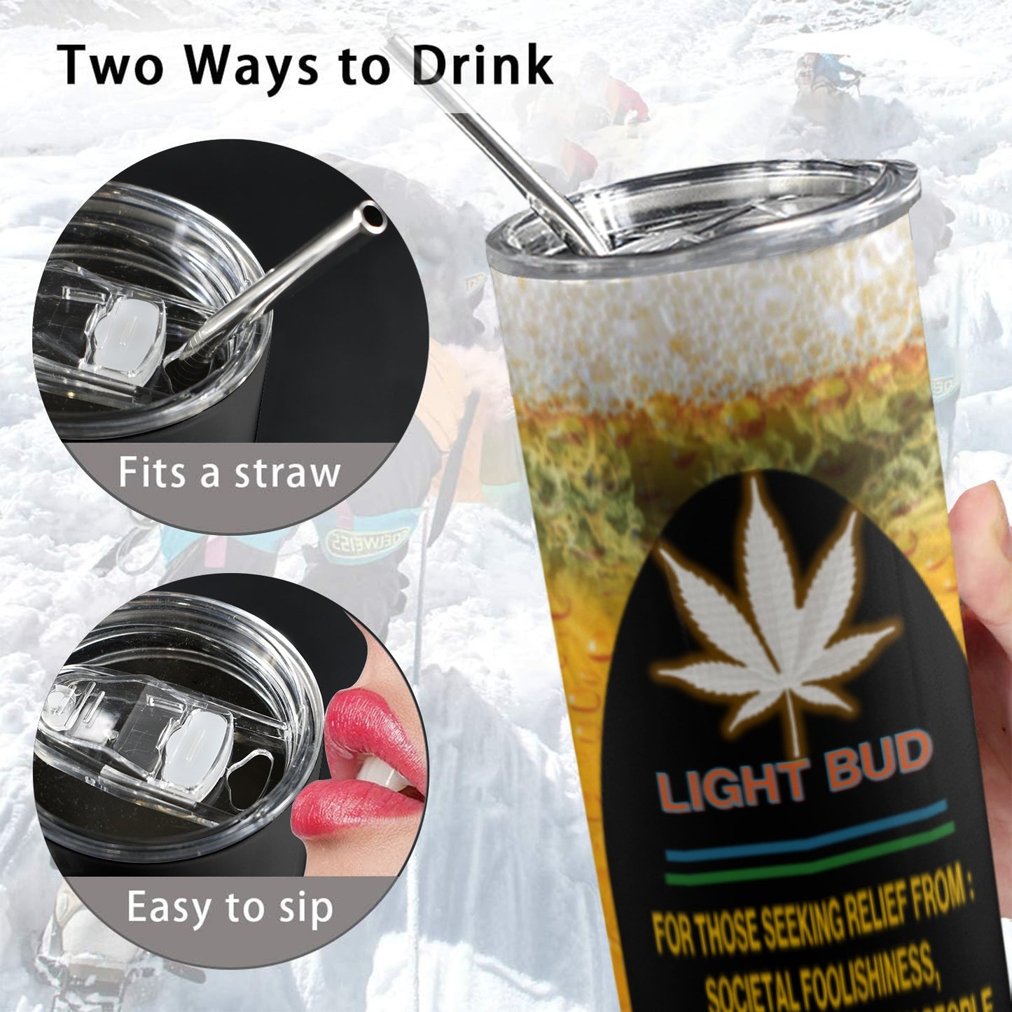 ALIM4U- A150 Drinking Cup 20 oz 20oz Tall Skinny Tumbler with Lid and Straw