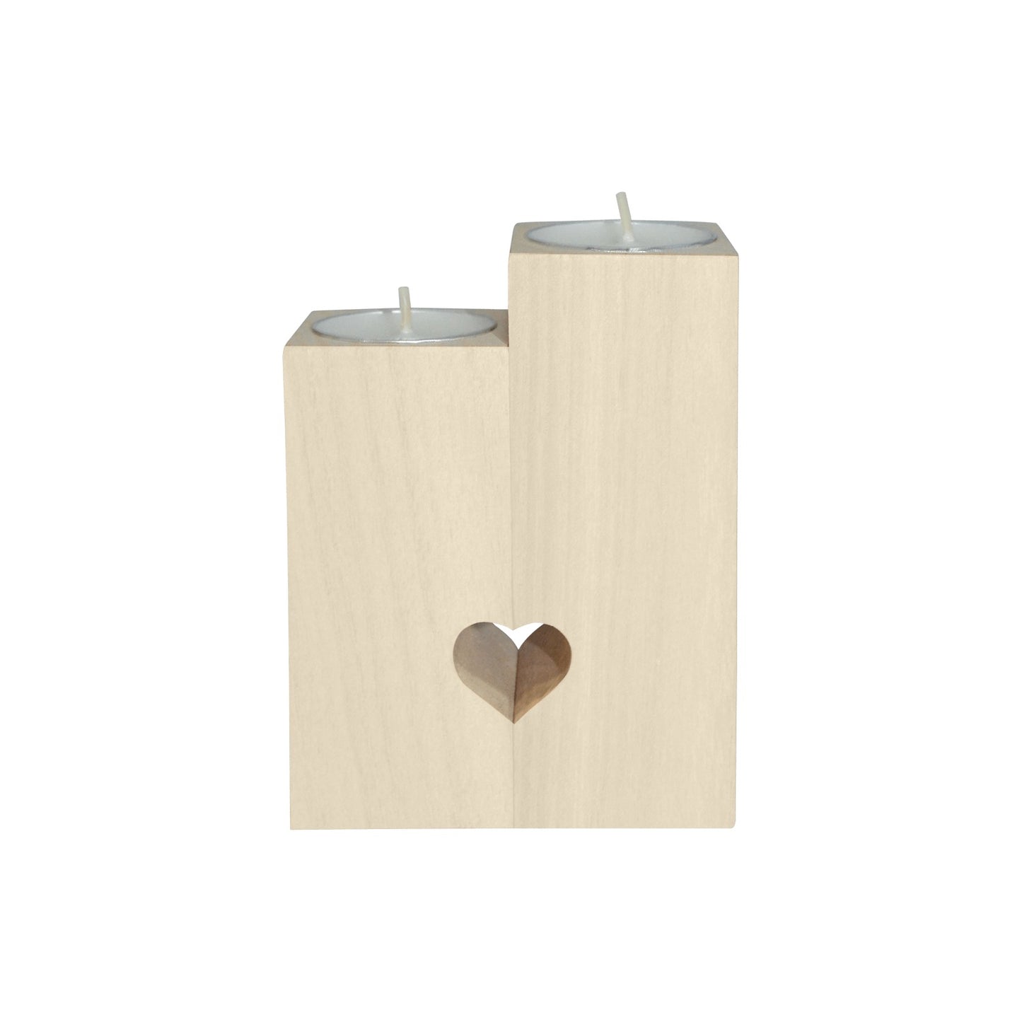 ALIM4U-Purple Sparkle Wooden Heart Candle Holder