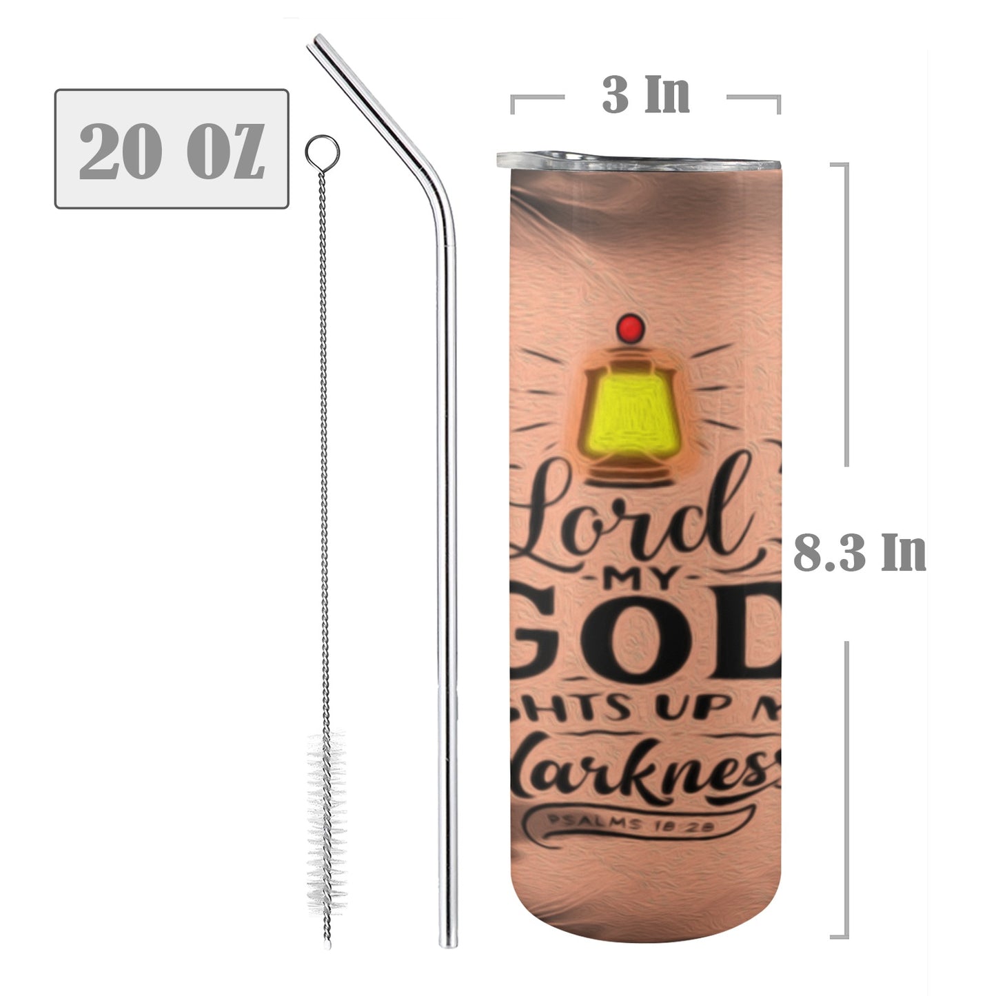 ALIM4U- A8 Drinking Cup 20 oz 20oz Tall Skinny Tumbler with Lid and Straw