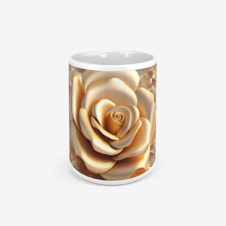 ALIM4U "Gold n Pearl" Classic Glossy Mug