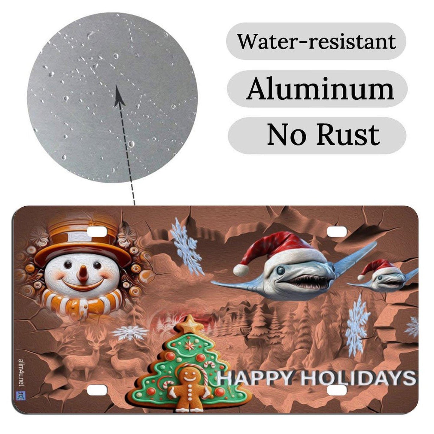 ALIM4U Christmas Car License Plate-11.8”x5.9”