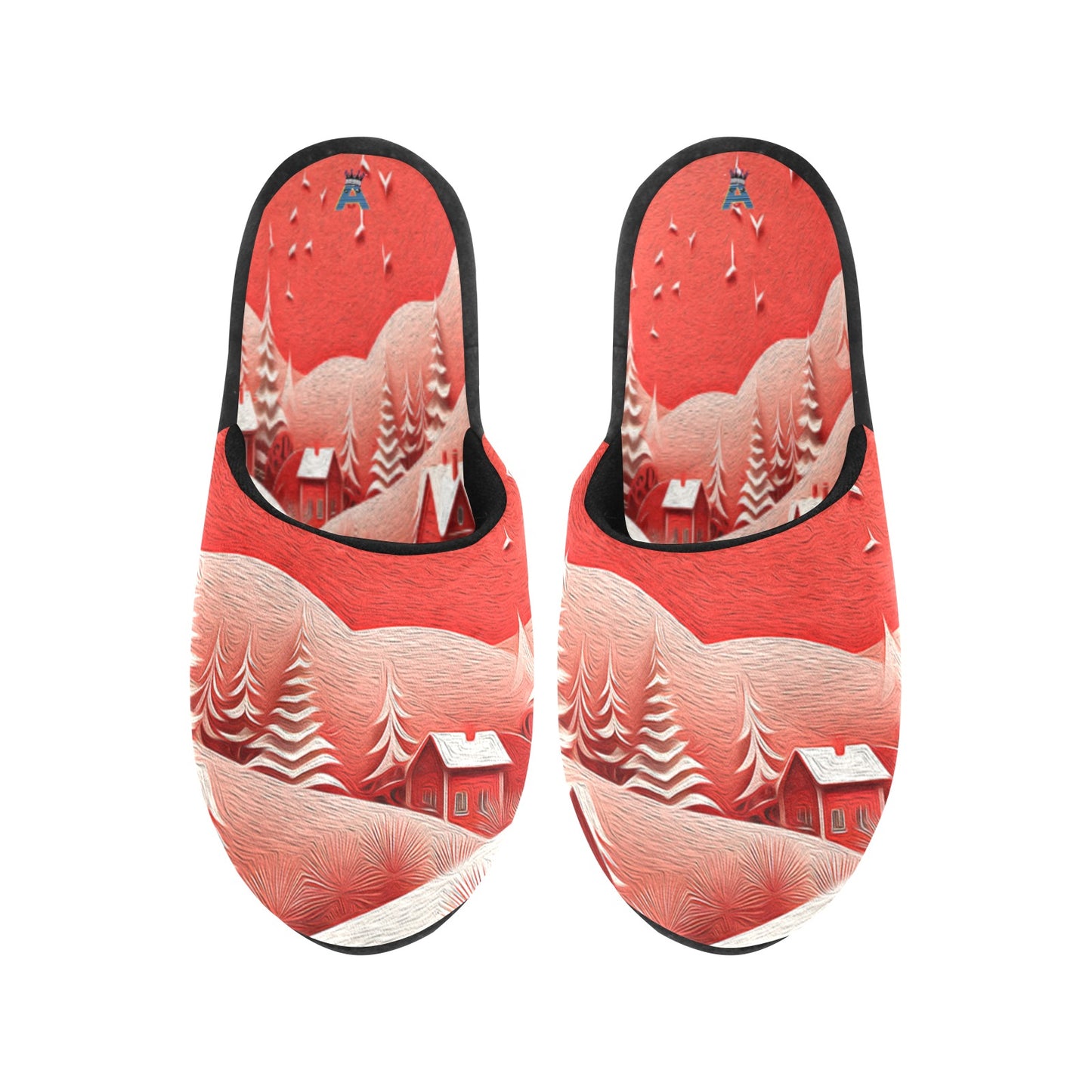 ALIM4U- Men's Comfy Christmas Scenery Slippers (Model 0601)