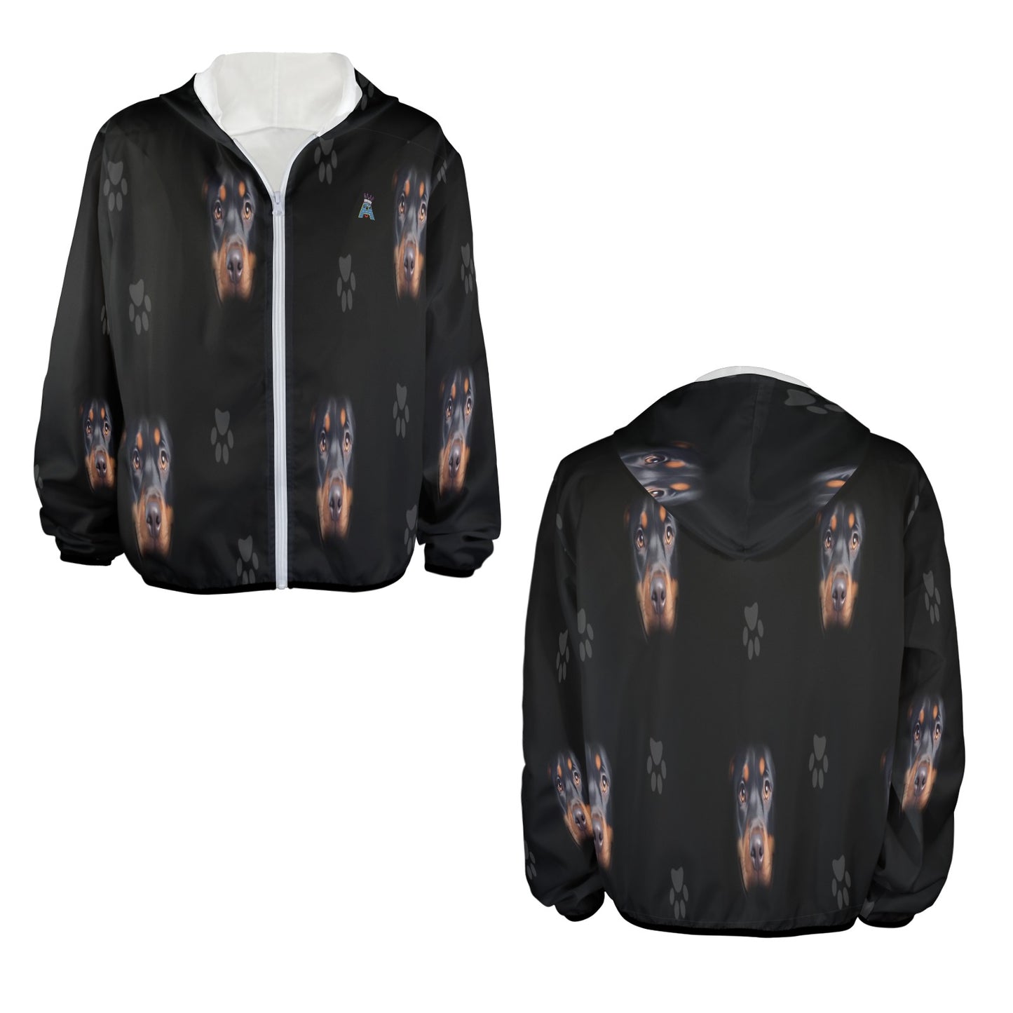 ALIM4U- Rottweiler Dog Men's Sun Protection Hoodie(Model H62)