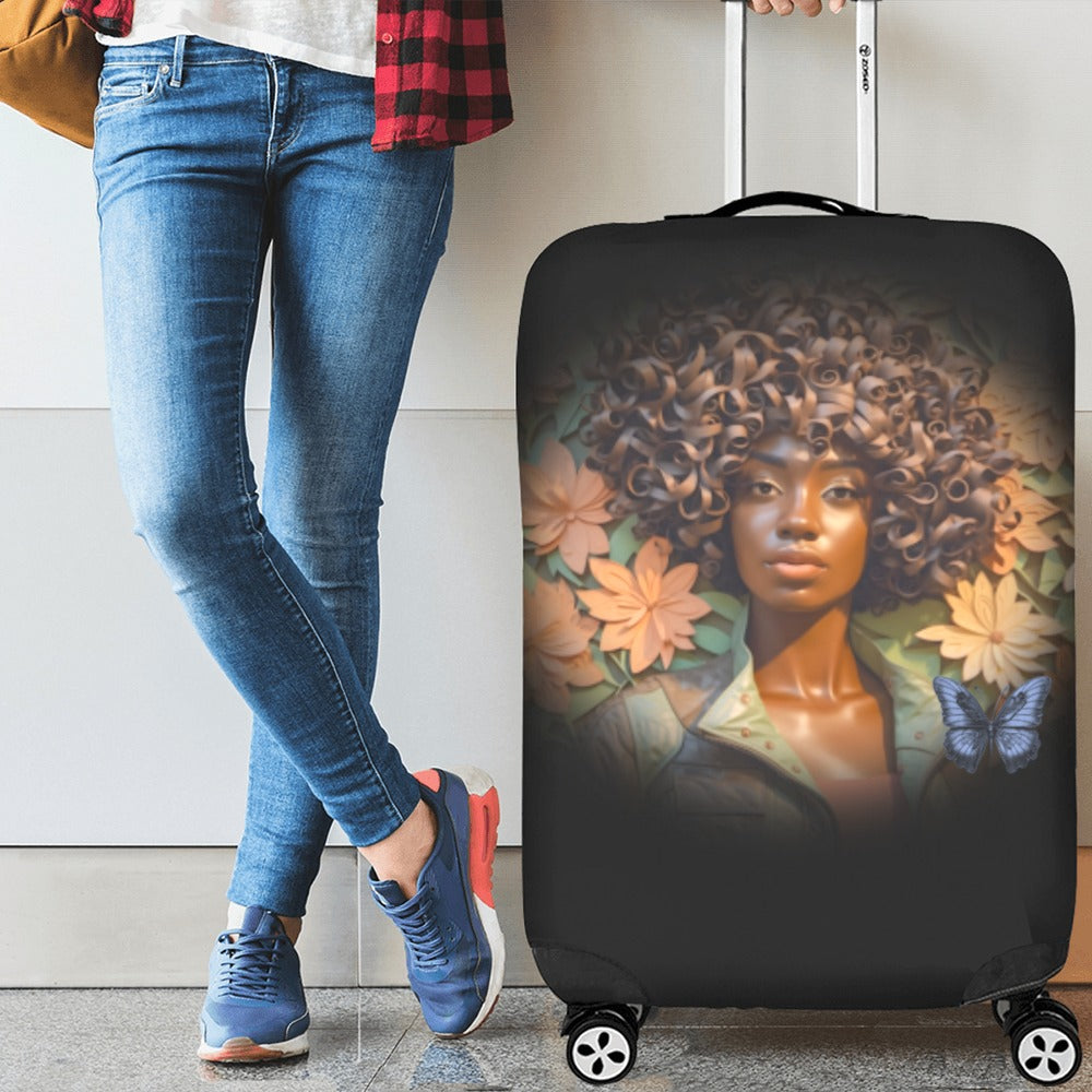ALIM4U- Black Woman 14 Luggage Cover (Large Size) (26"-28")