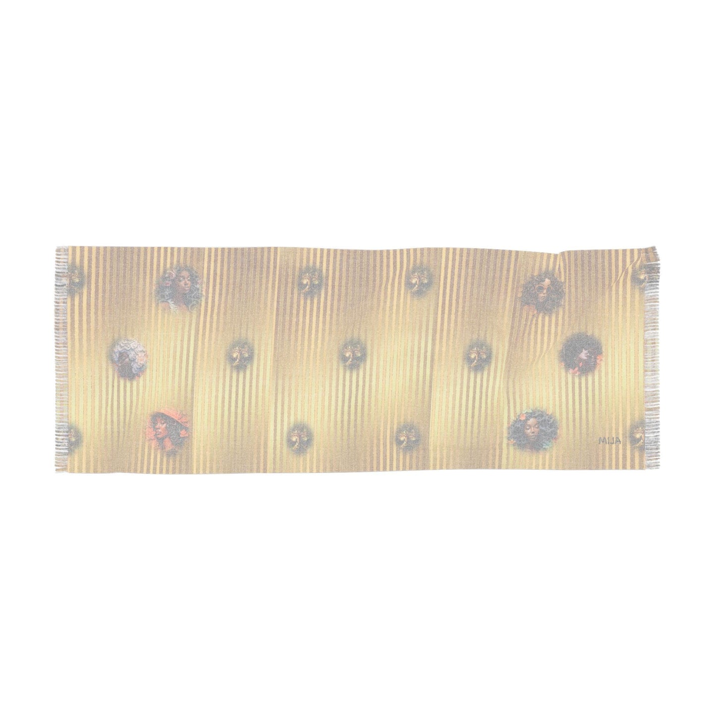 ALIM4U- Scarf, Oak Tree Glowing Moon Forrest Sunset Women of Color Faces, Shawl Wrap Bandana Headscarf Hair Scarf, Gift for Nature Lover
