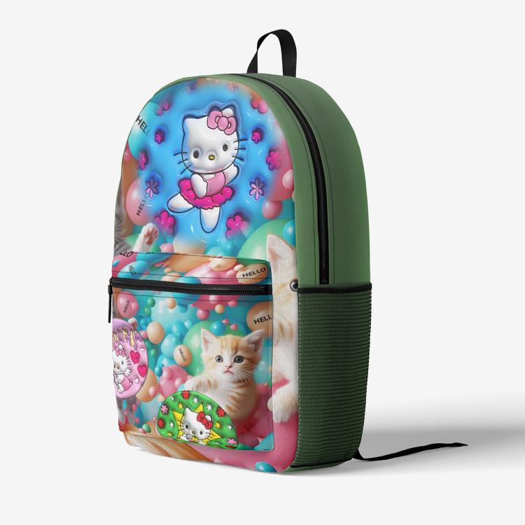 ALIM4U "Kitty" Retro Colorful Print Trendy Backpack