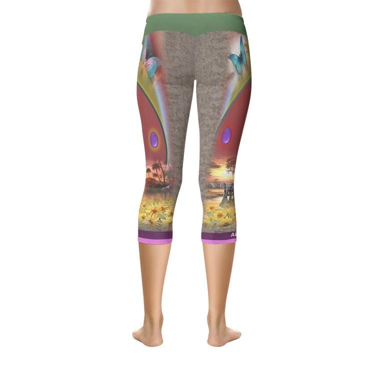 ALIM4U "Sunsational Risings" All-Over Print Capri Leggings