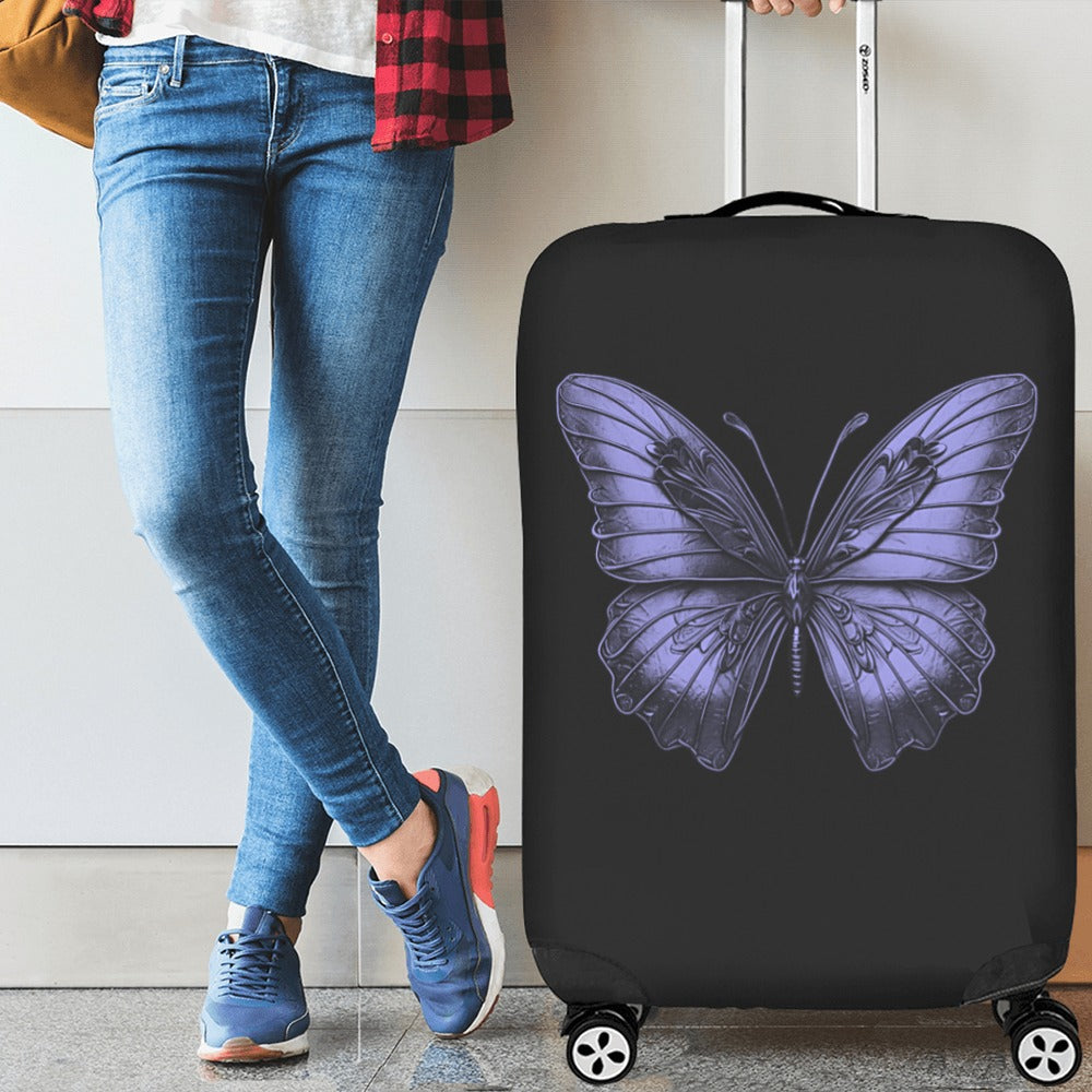 ALIM4U- Purple Monarch Butterfly Luggage Cover (Large Size) (26"-28")