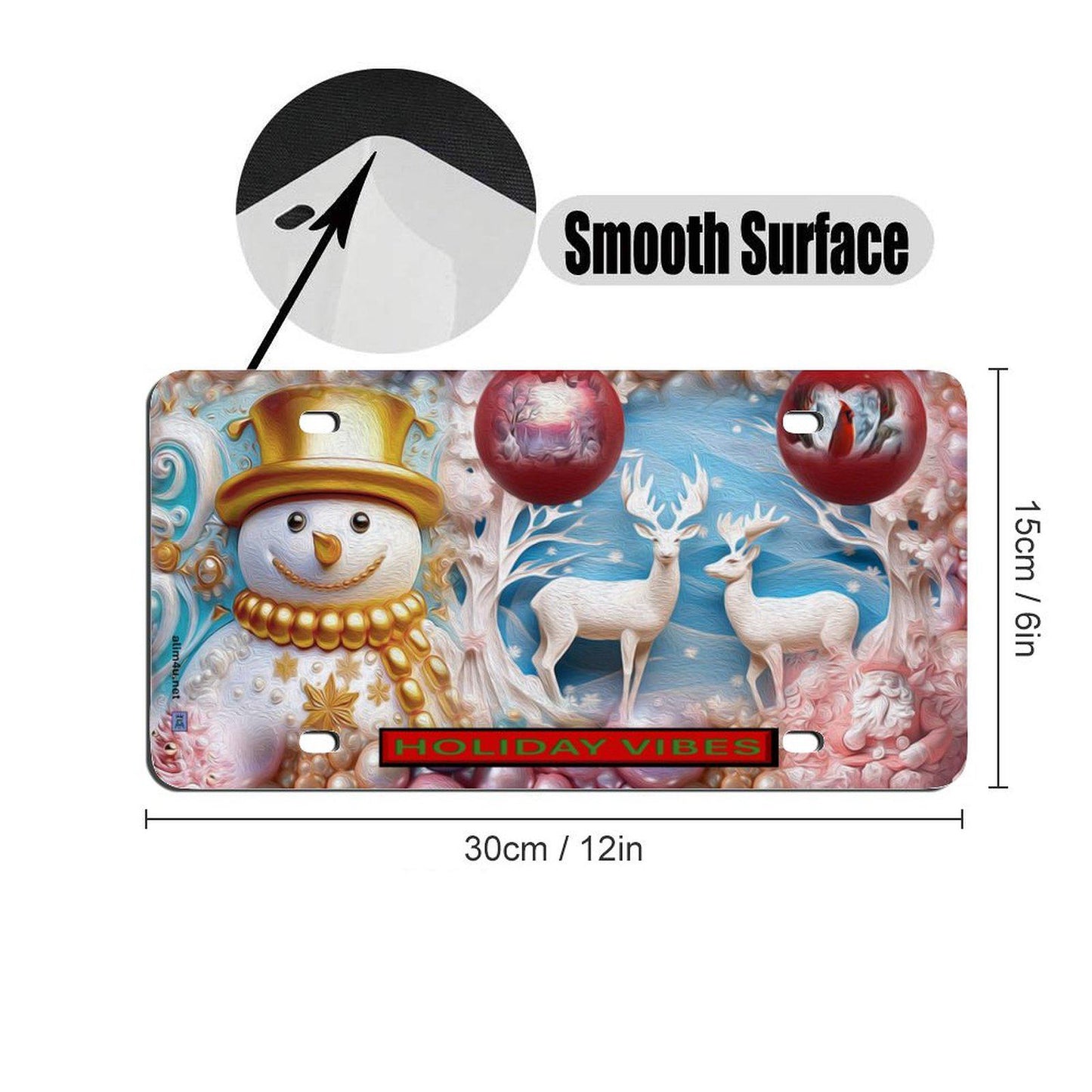 ALIM4U Christmas Car License Plate-11.8”x5.9”