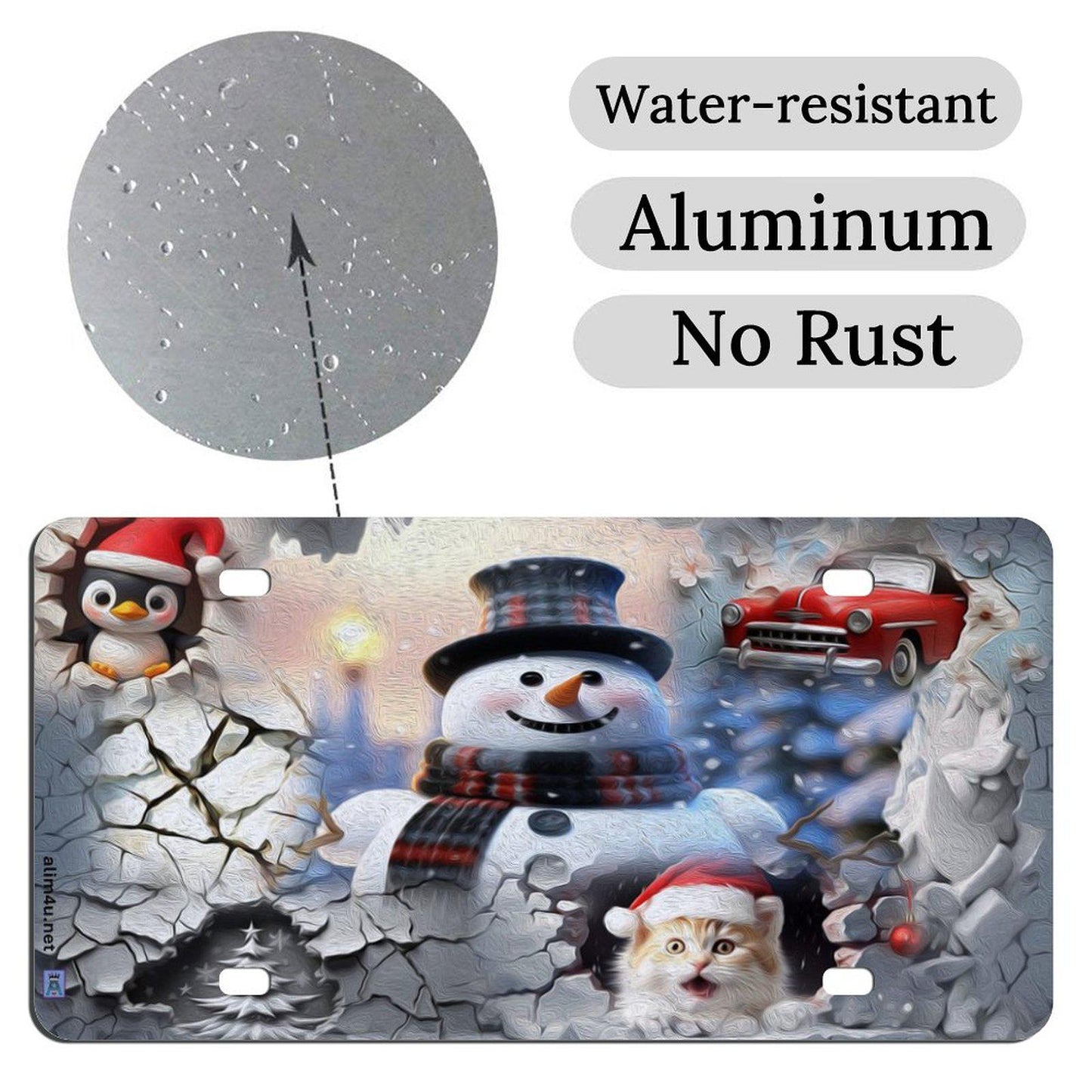 ALIM4U Christmas Car License Plate-11.8”x5.9”