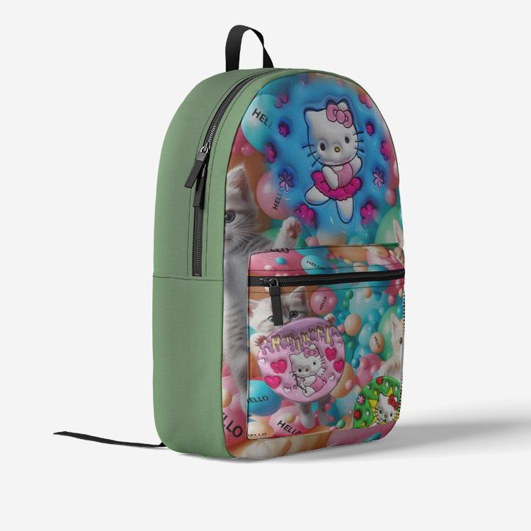 ALIM4U "Kitty" Retro Colorful Print Trendy Backpack