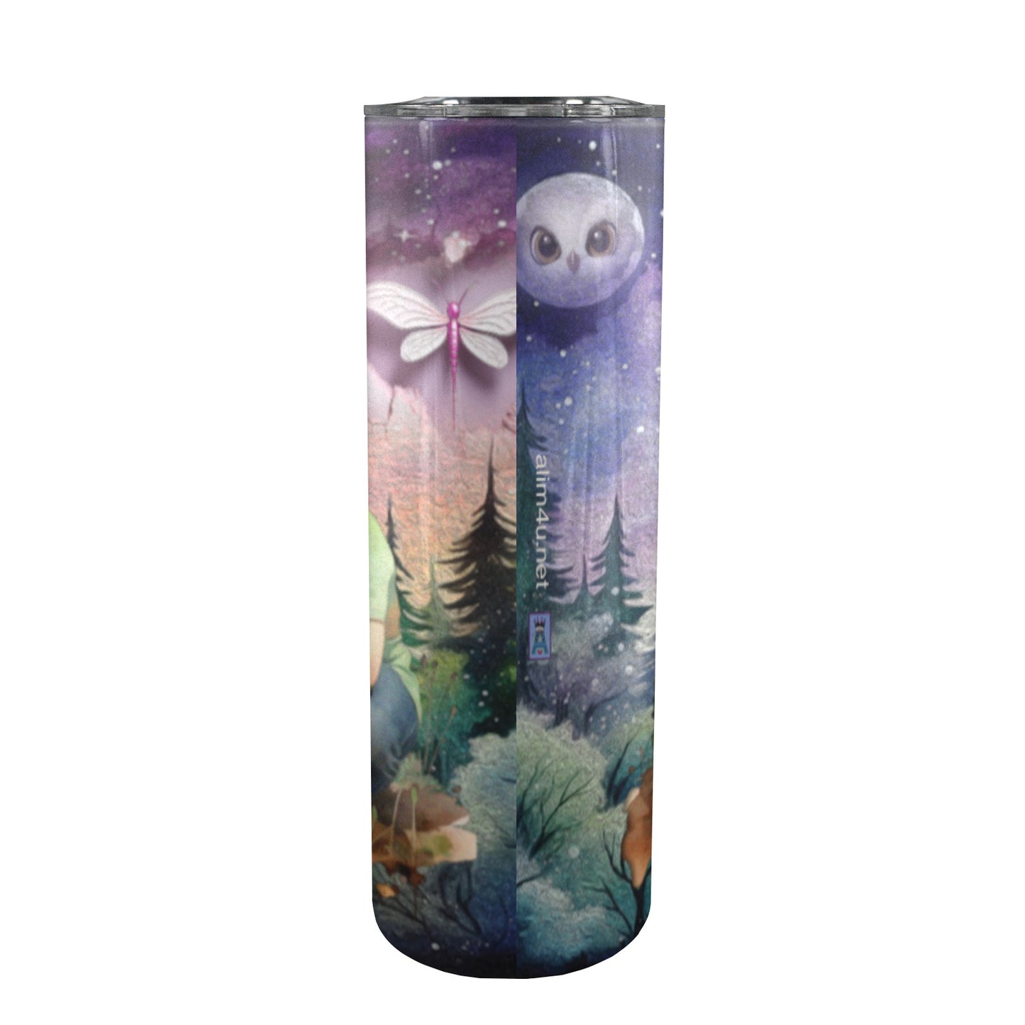 ALIM4U- A136 Drinking Cup 20 oz 20oz Tall Skinny Tumbler with Lid and Straw