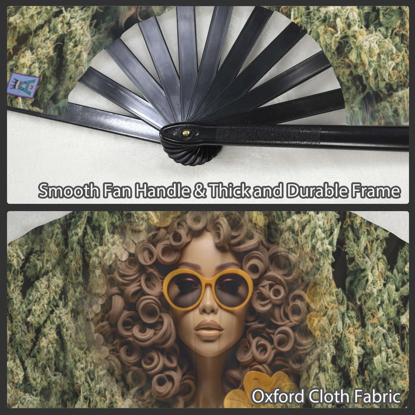 Clack Fan 011 Multi-Colored Floral Butterflies Black Women