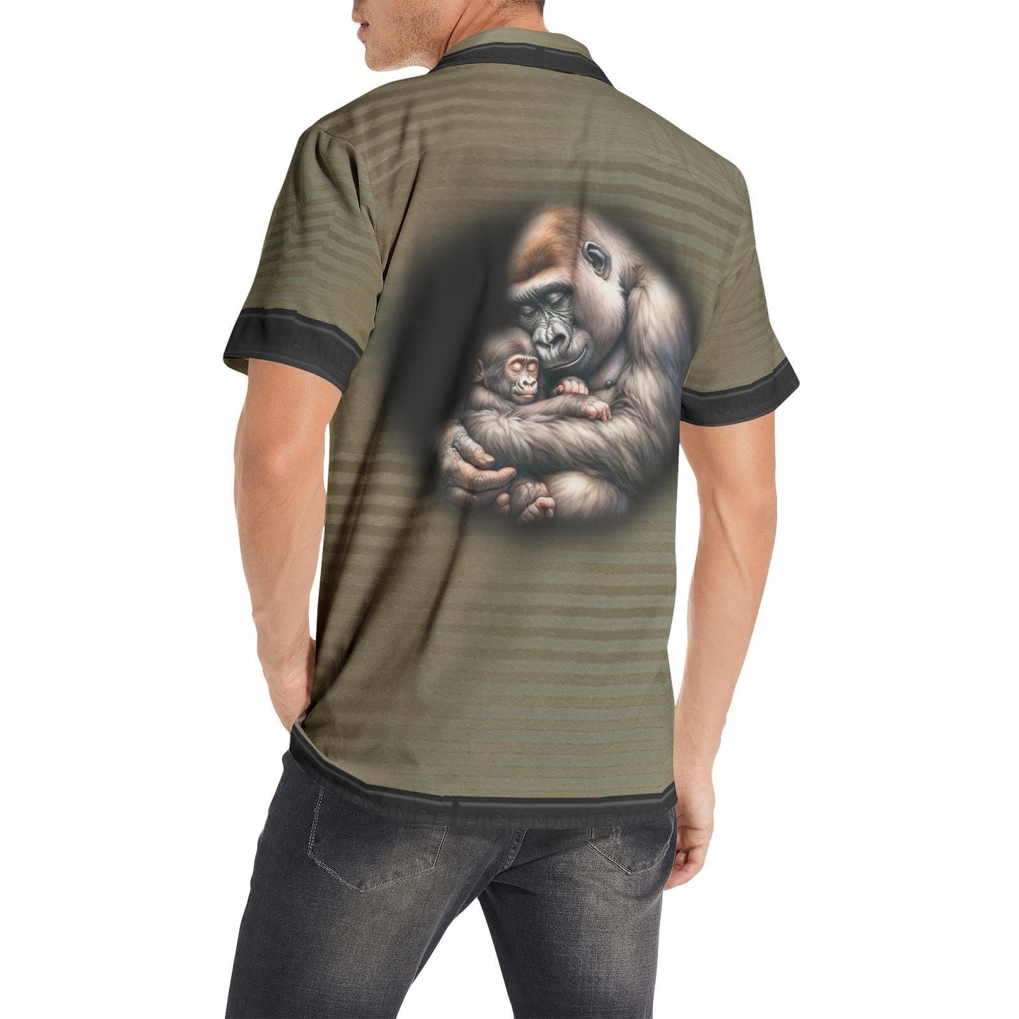 ALIM4U "Grilla" Men's All-over print Short Sleeve Shirts