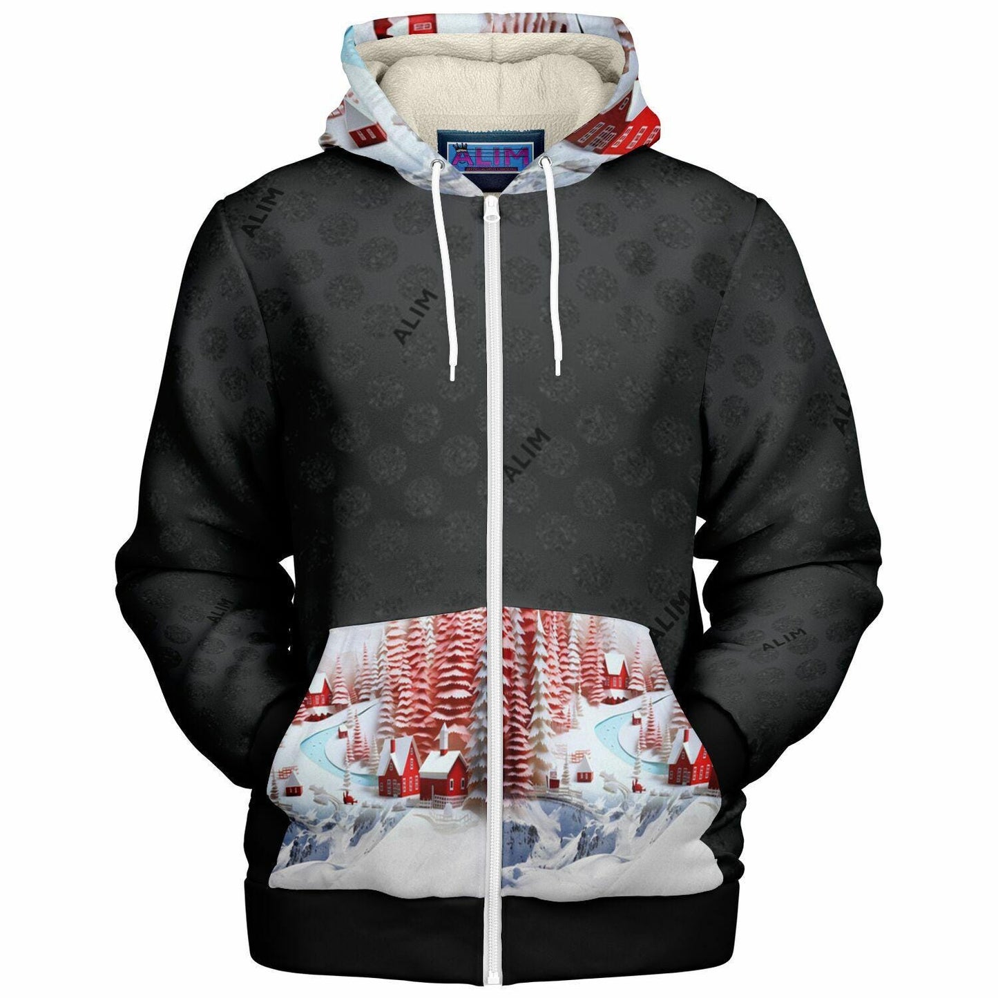 Another Ugly One- Microfleece Ziphoodie - AOP