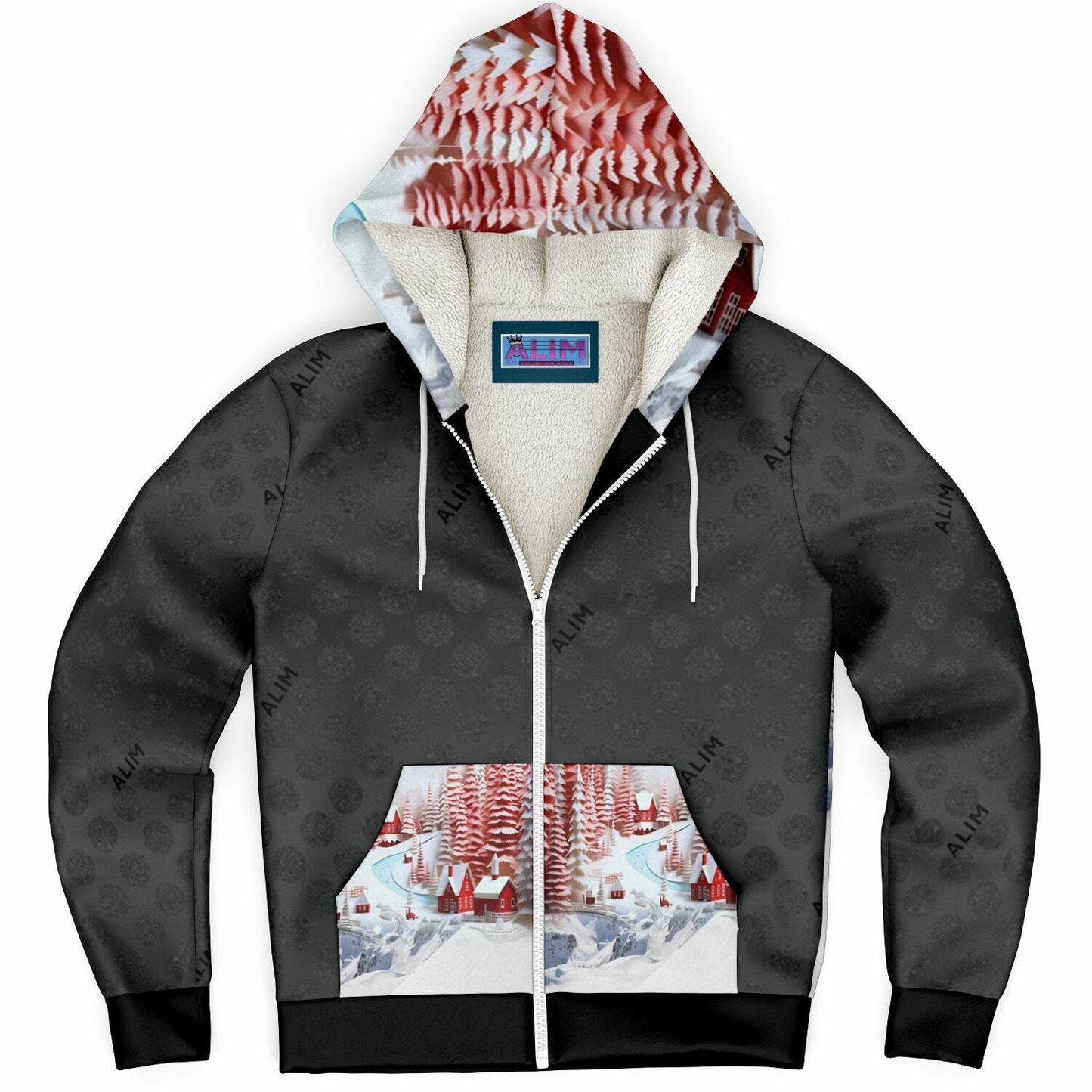 Another Ugly One- Microfleece Ziphoodie - AOP
