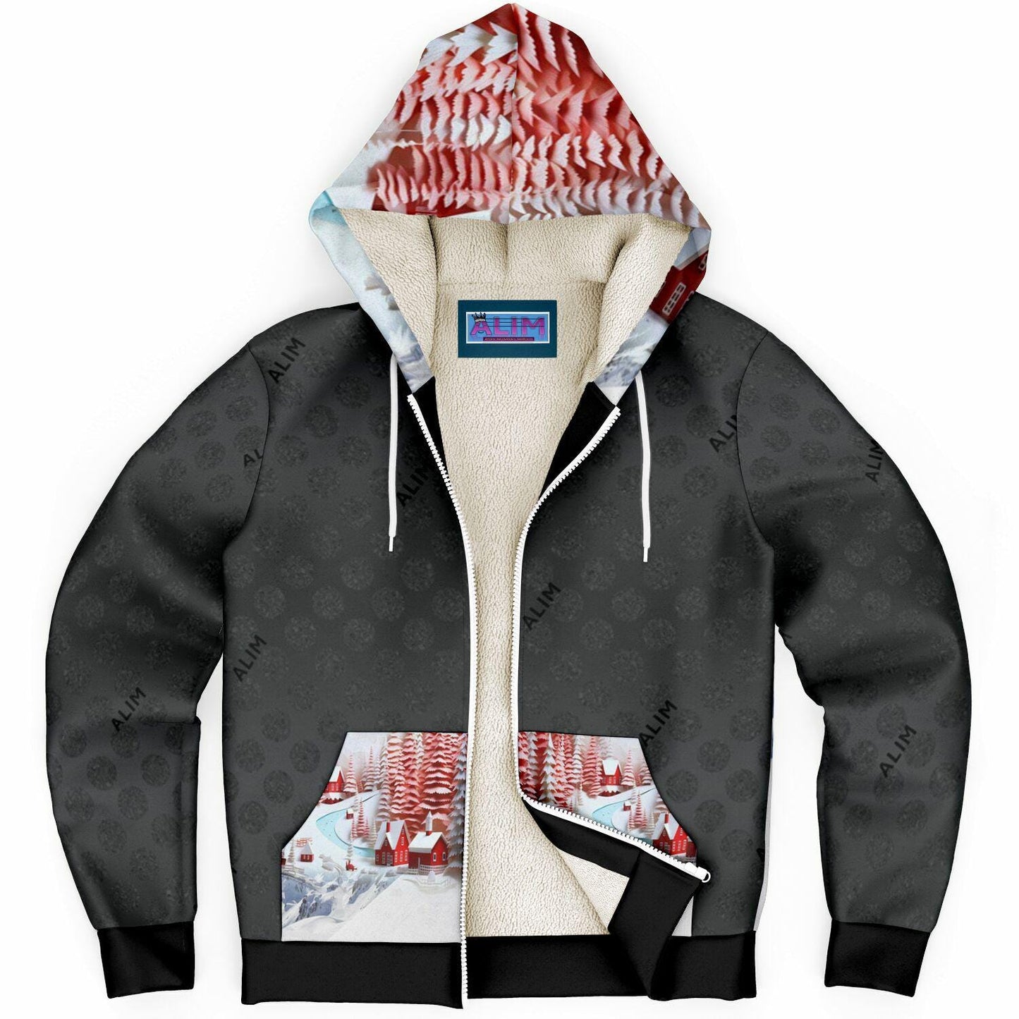 Another Ugly One- Microfleece Ziphoodie - AOP