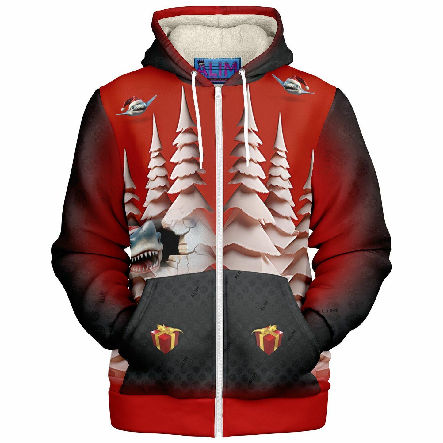 Too Ugly- Microfleece Zip Hoodie - AOP