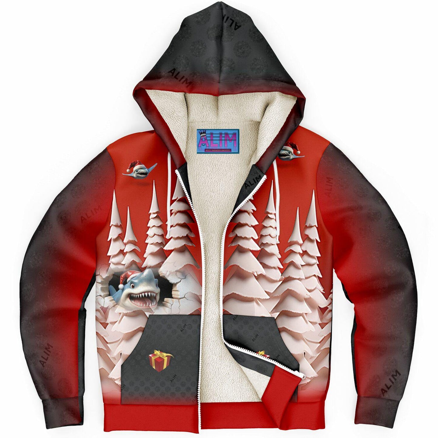 Too Ugly- Microfleece Zip Hoodie - AOP