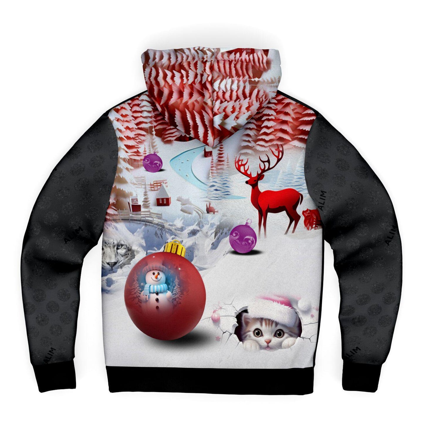 Another Ugly One- Microfleece Ziphoodie - AOP