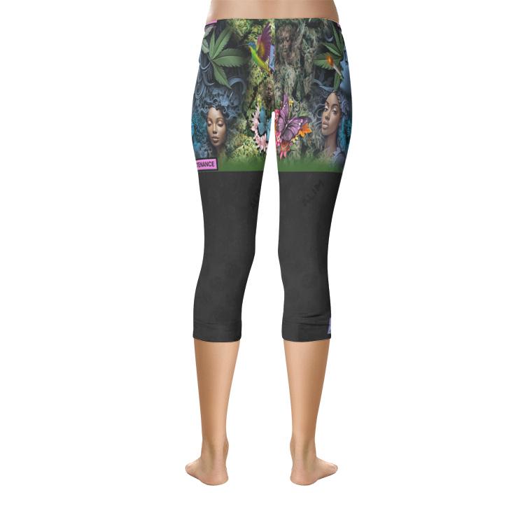 ALIM4U: "Sistas Smoke" All-Over Print Capri Leggings