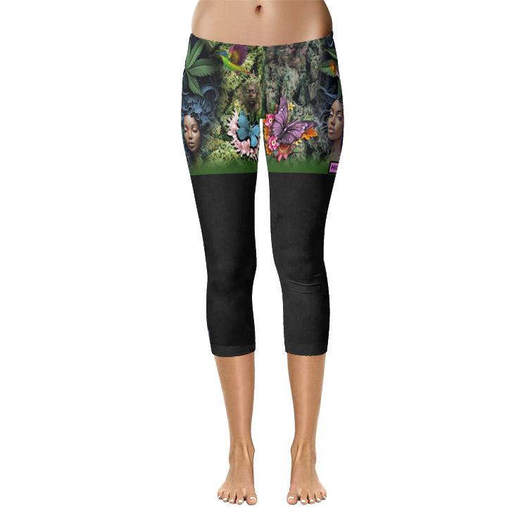 ALIM4U: "Sistas Smoke" All-Over Print Capri Leggings