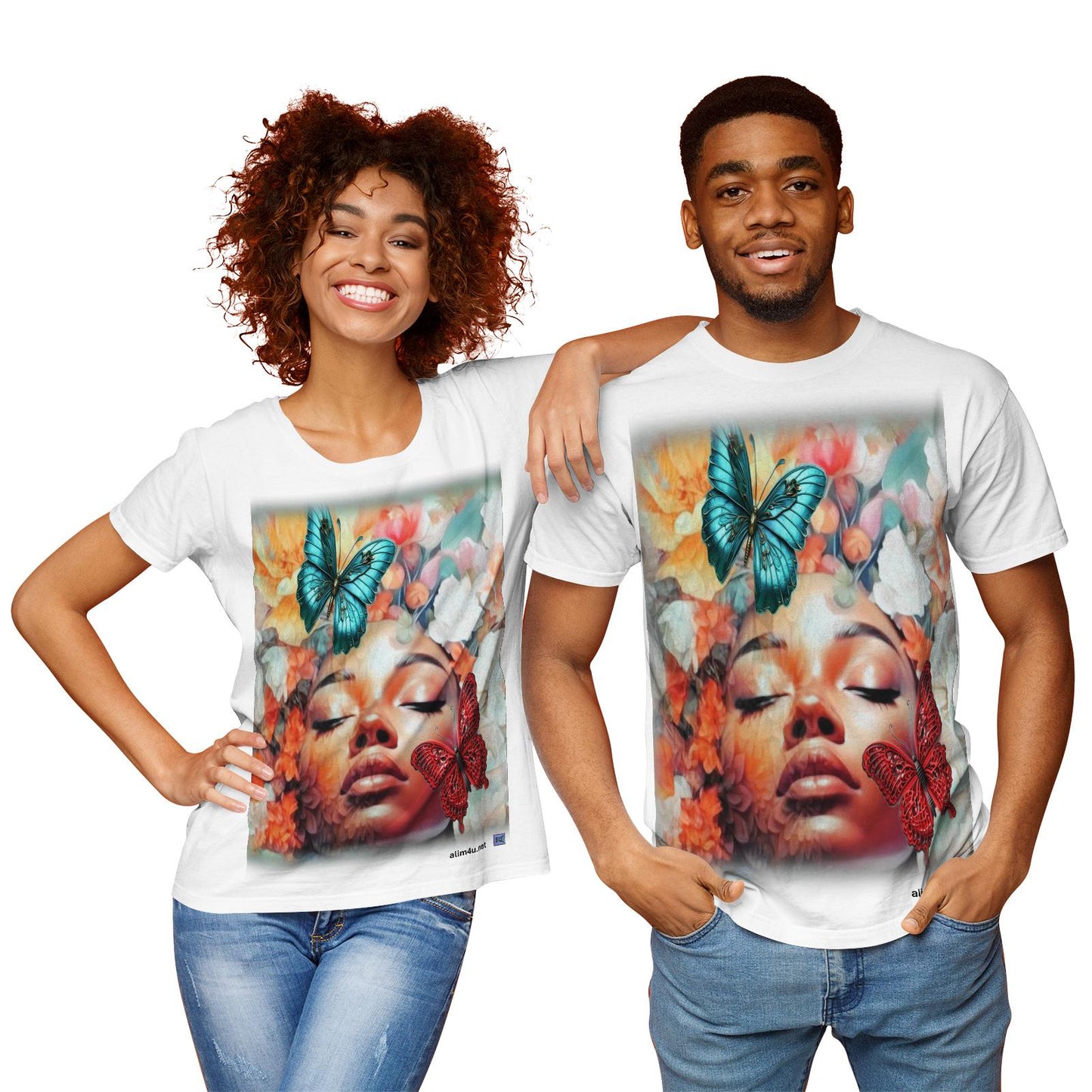ALIM4U "Blossom" Couple's Pima Cotton Jersey Short Sleeve Tshirt