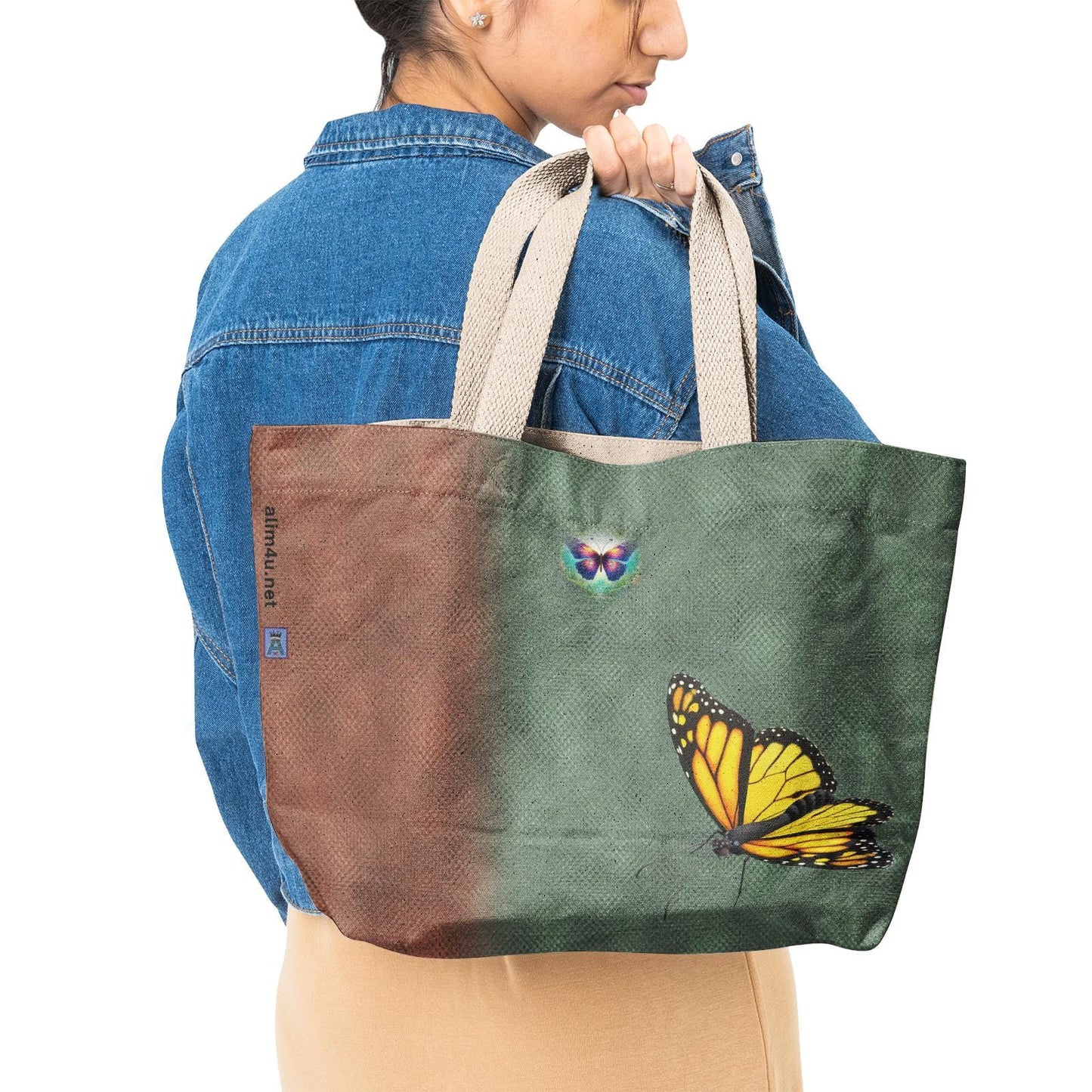 ALIM4U "Blossom" Heavy Duty and Strong Natural Canvas Tote Bags