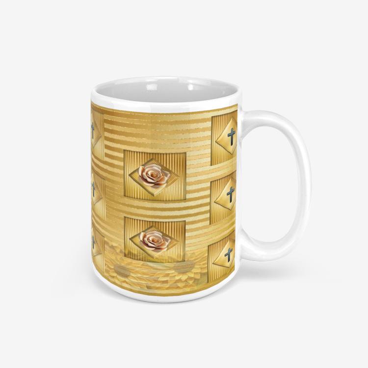 ALIM4U "Golden Cross" Classic Glossy Mug