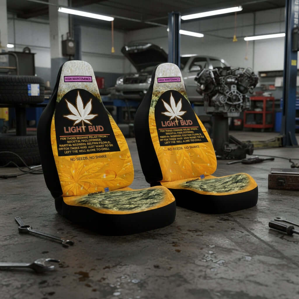 ALIM4U Lightweight Car Seat Cover with Beer Marijuana Design